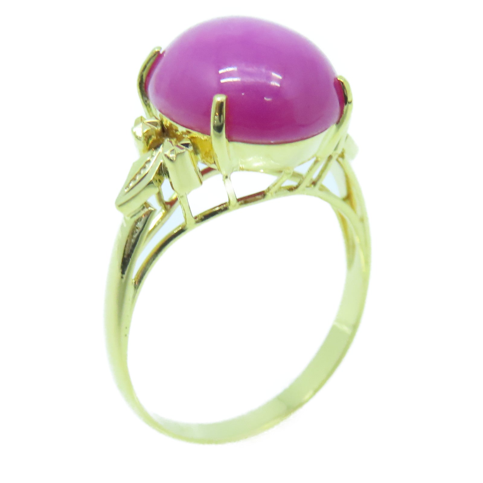 JEWELRY 18K Gold Star Ruby 3.6g Ring US#6