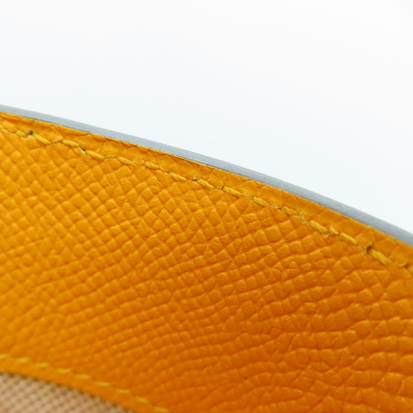 HERMES Epsom皮革/Evercolor皮革Maxi Box Cabas銀扣肩背袋Origan/Jaune D'or牛至色/金黃色