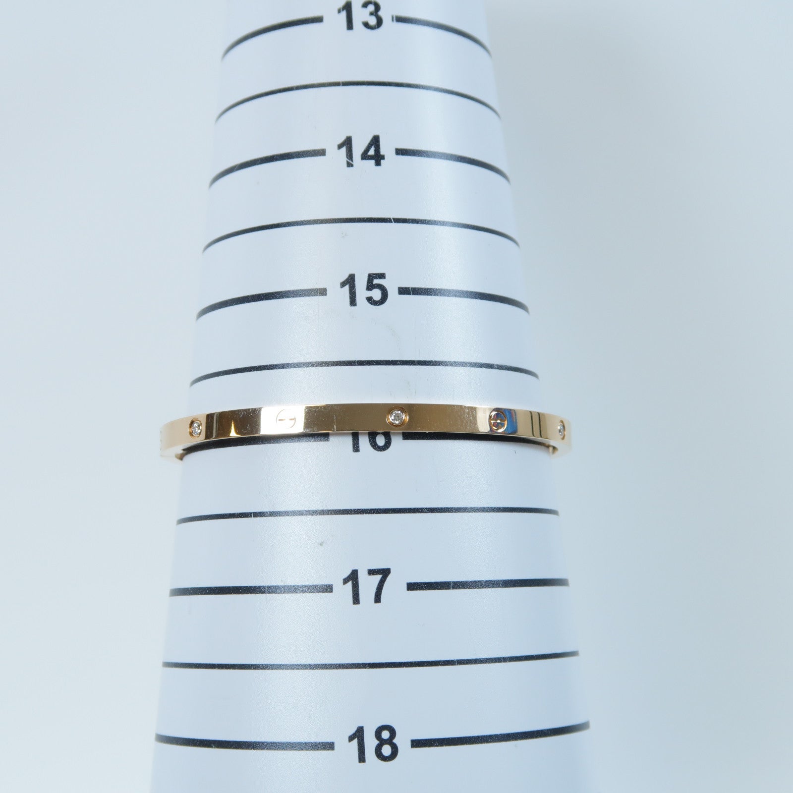 CARTIER 18K玫瑰金Love Bracelet 6p Diamonds 0.15ct鑽石手鐲Cartier#17