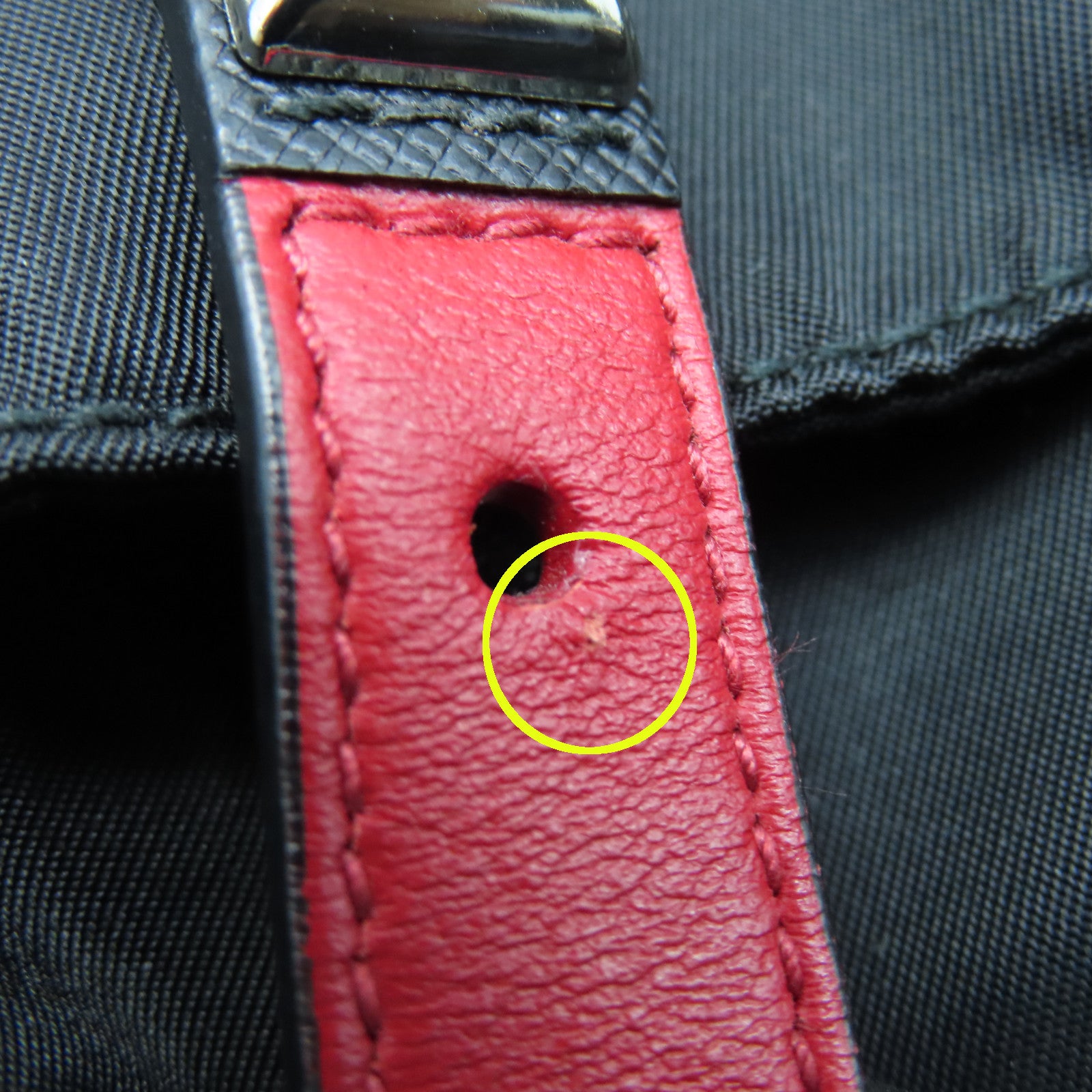 PRADA 尼龍Rucksack銀扣背包黑色