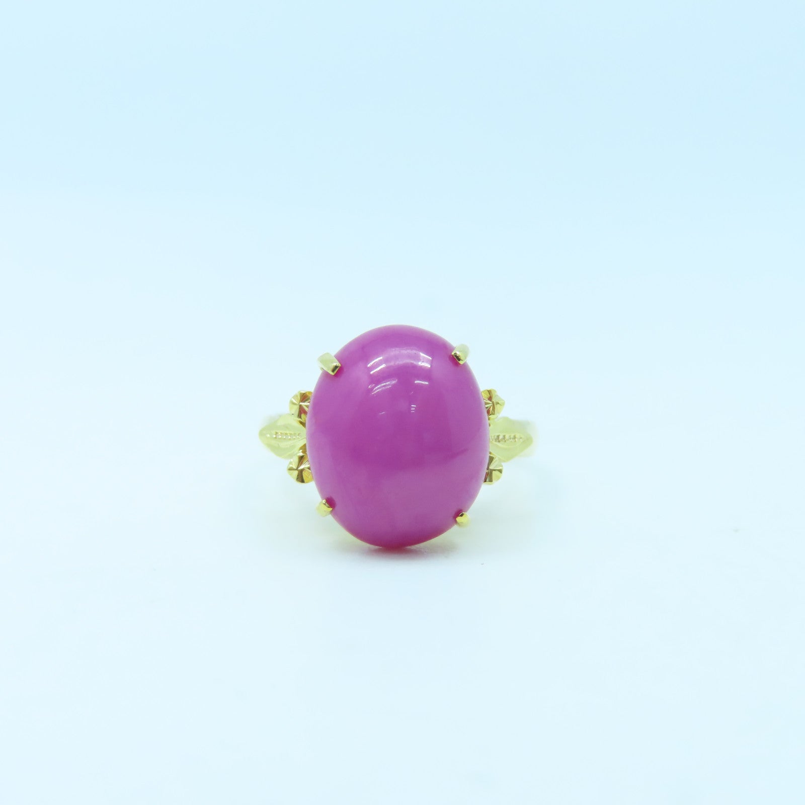 JEWELRY 18K Gold Star Ruby 3.6g Ring US#6