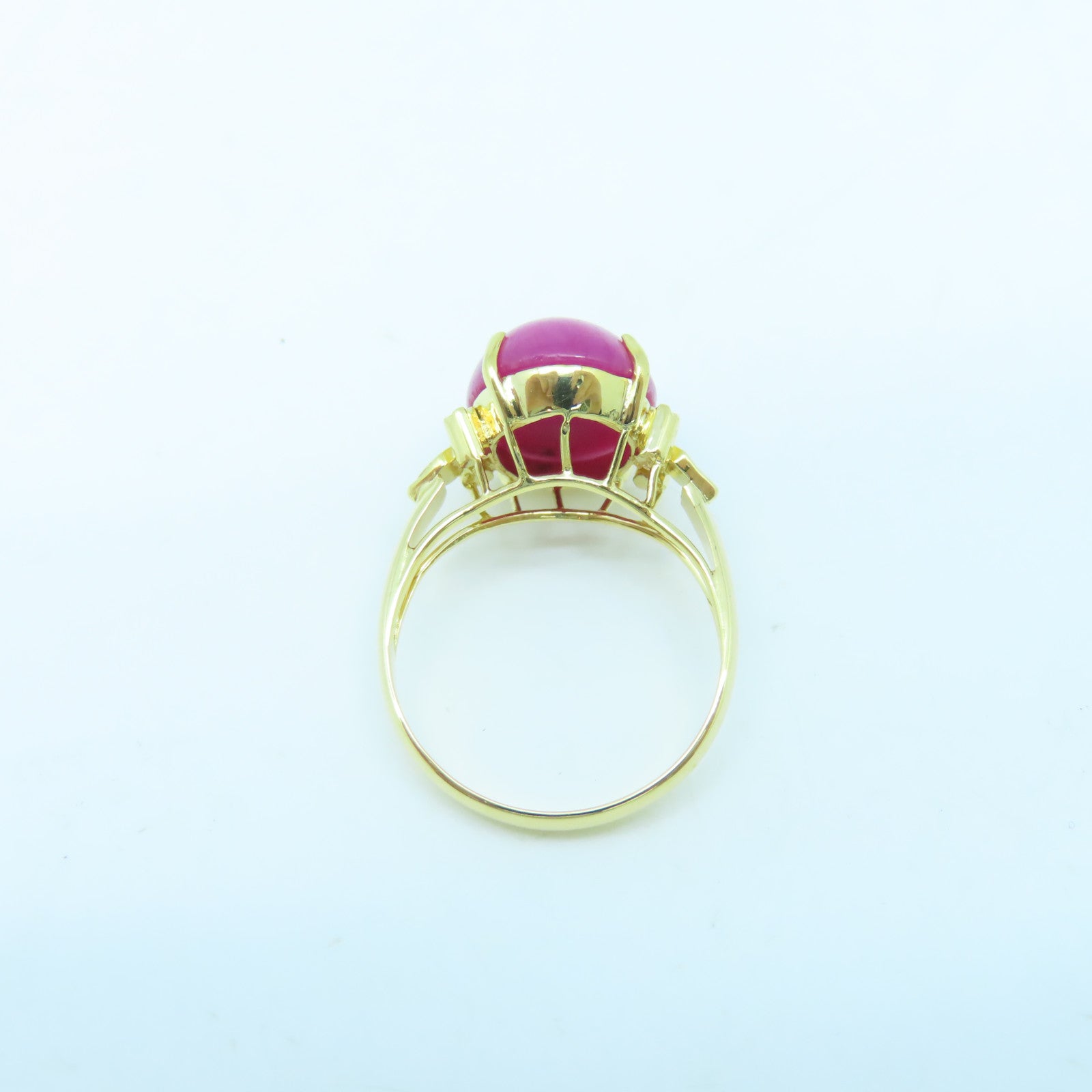 JEWELRY 18K Gold Star Ruby 3.6g Ring US#6