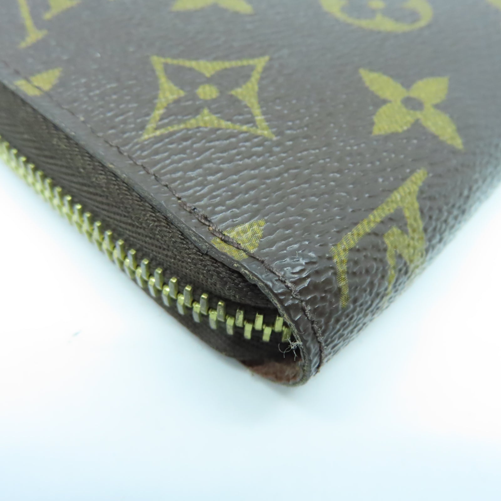 LOUIS VUITTON Monogram Zipper Long Wallet金扣長錢包棕色