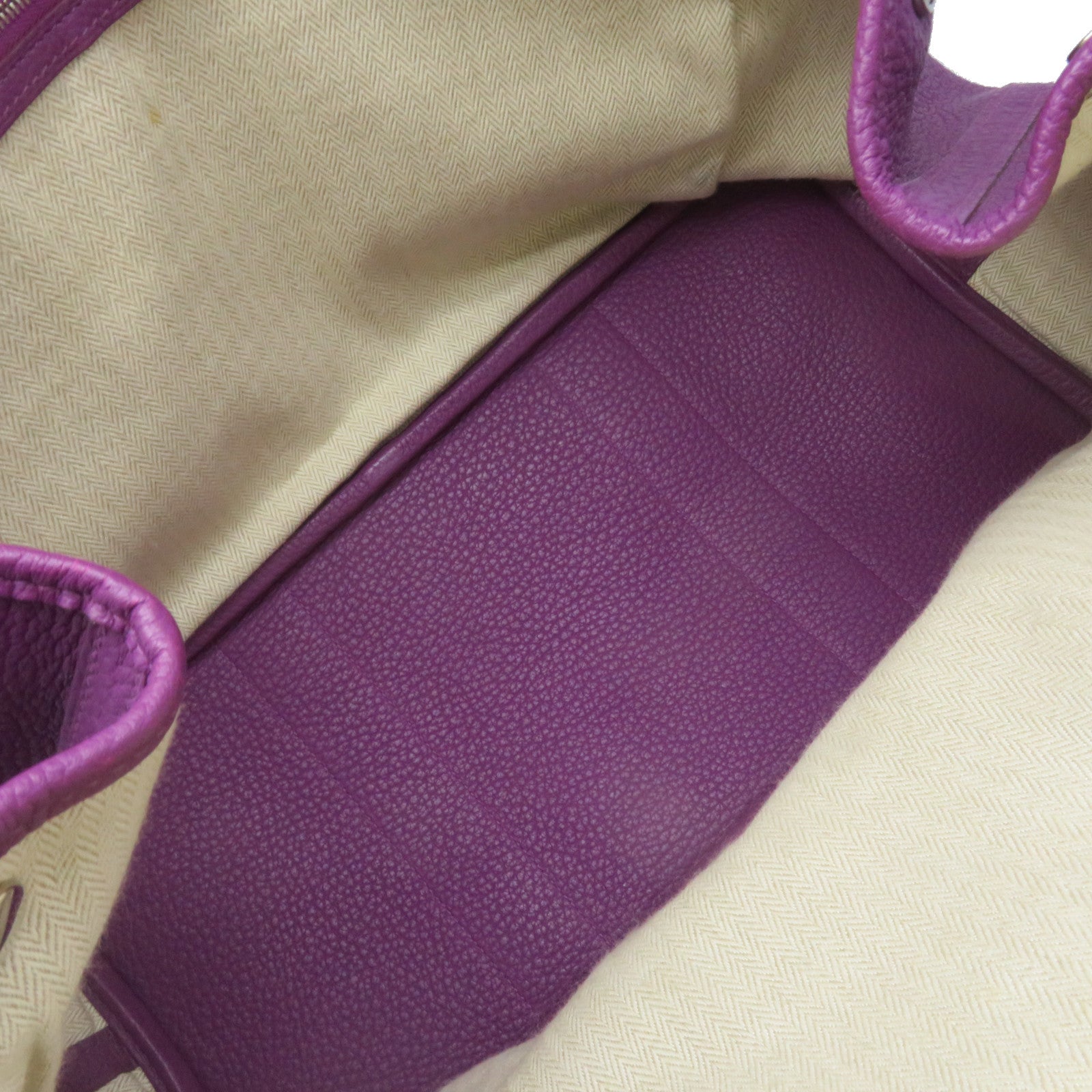 HERMES Negonda皮革GardenParty PM Tote Bag银扣手挽袋N5紫色