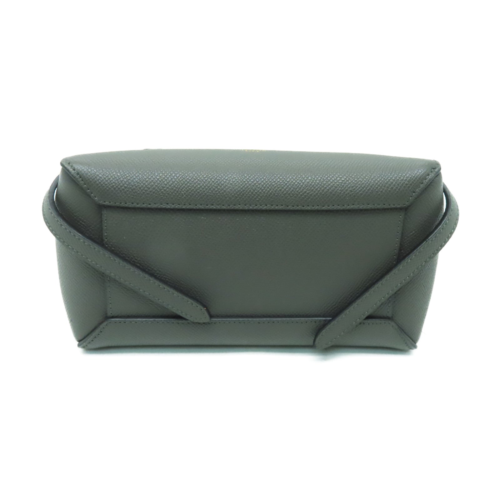 CELINE 牛皮皮革Pico Belt Bag金扣手挽肩背兩用袋灰色