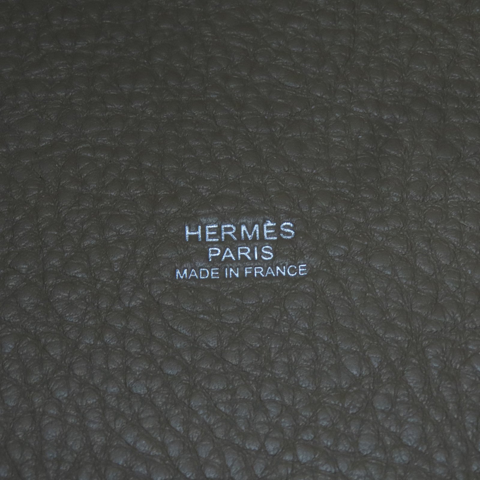 HERMES Clemence皮革Picotin MM銀扣手挽袋大象灰色