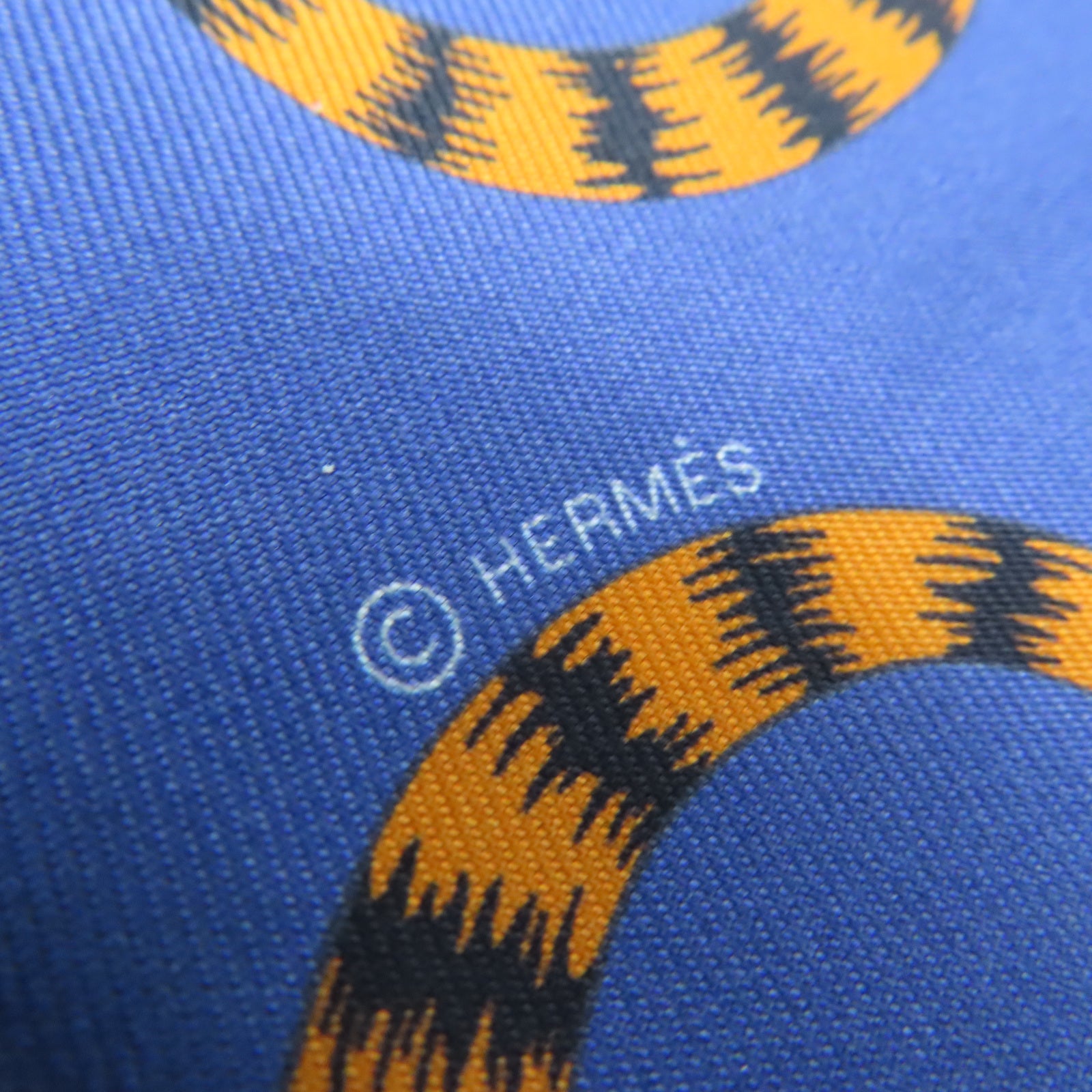 HERMES 絲質Maxi Twilly絲巾藍色