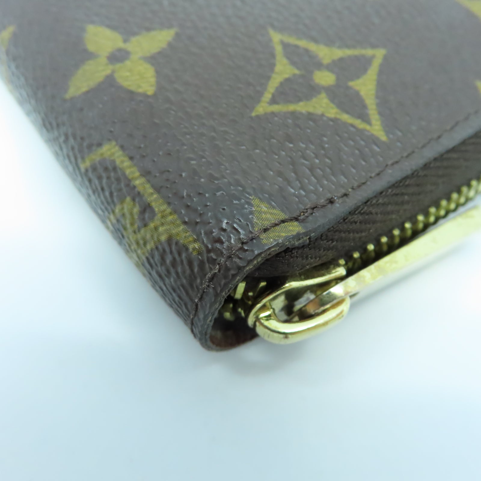 LOUIS VUITTON Monogram Zipper Long Wallet金扣長錢包棕色