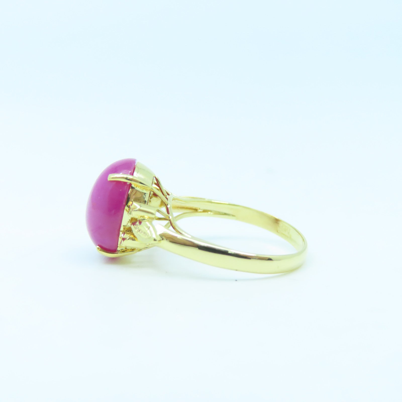 JEWELRY 18K Gold Star Ruby 3.6g Ring US#6