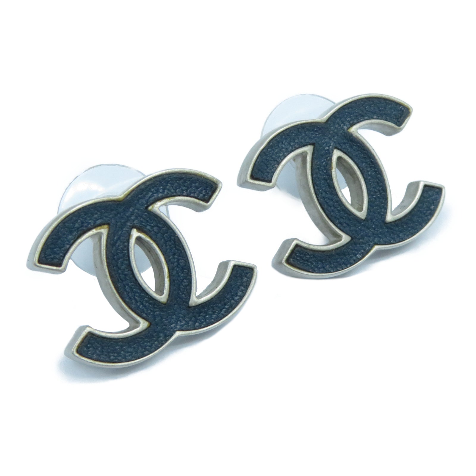 CHANEL 金屬Earrings耳環藍色/銀色