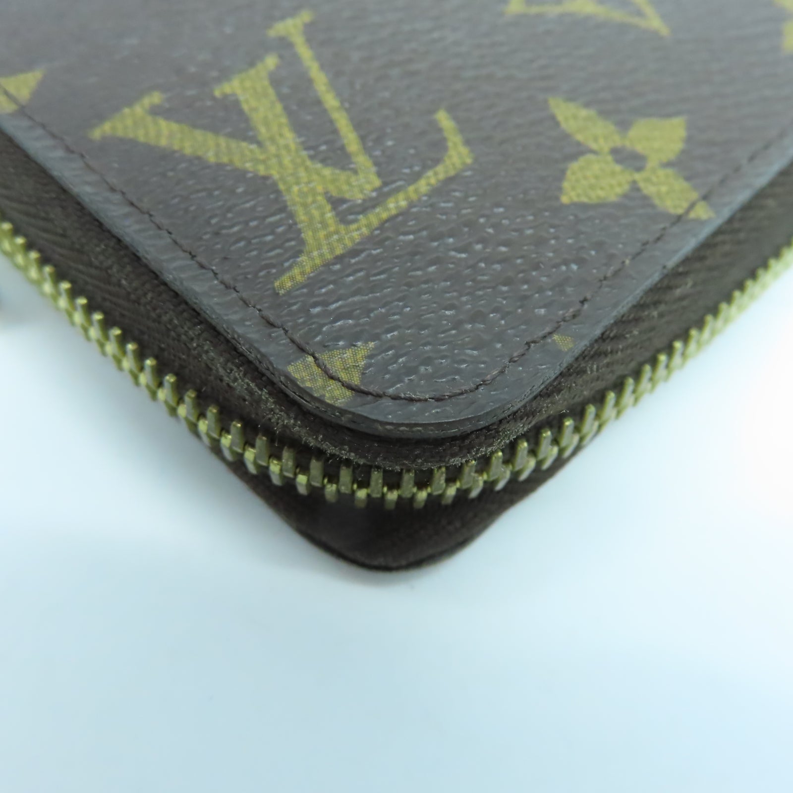 LOUIS VUITTON Monogram Zipper Long Wallet金扣長錢包棕色