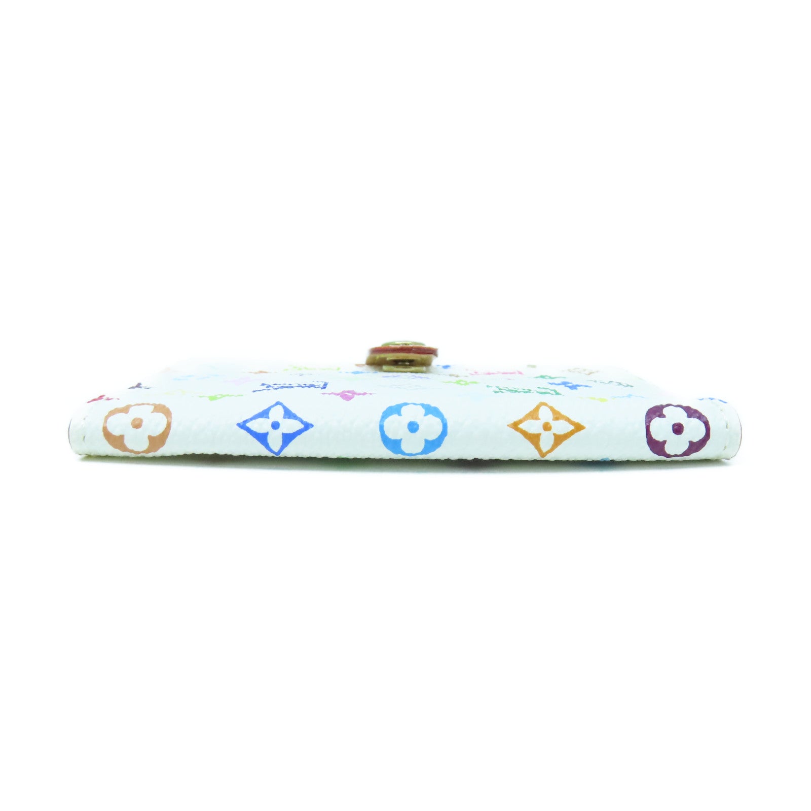 LOUIS VUITTON Monogram Multicolore Card Case Gold Buckle Card Case White