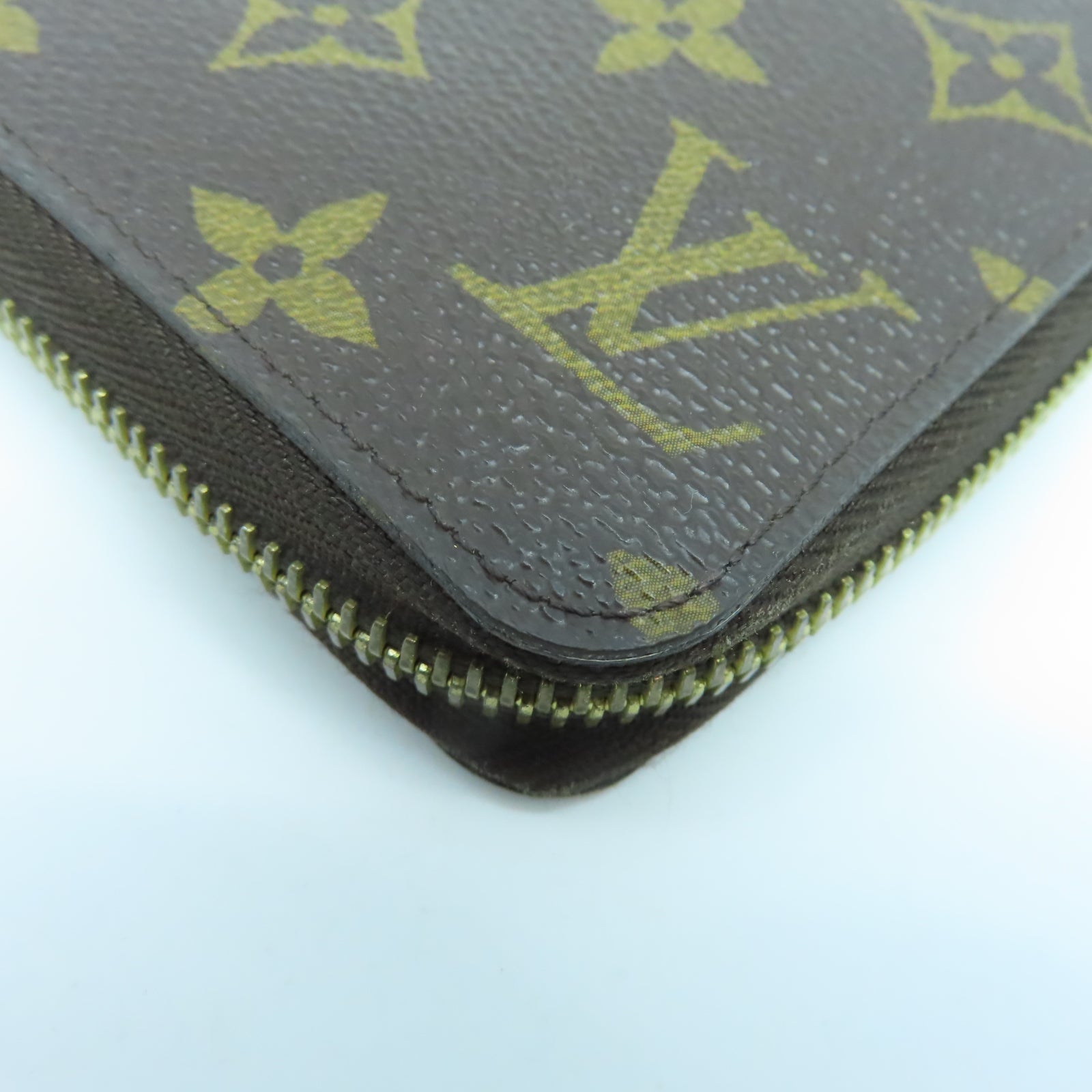 LOUIS VUITTON Monogram Zipper Long Wallet金扣長錢包棕色