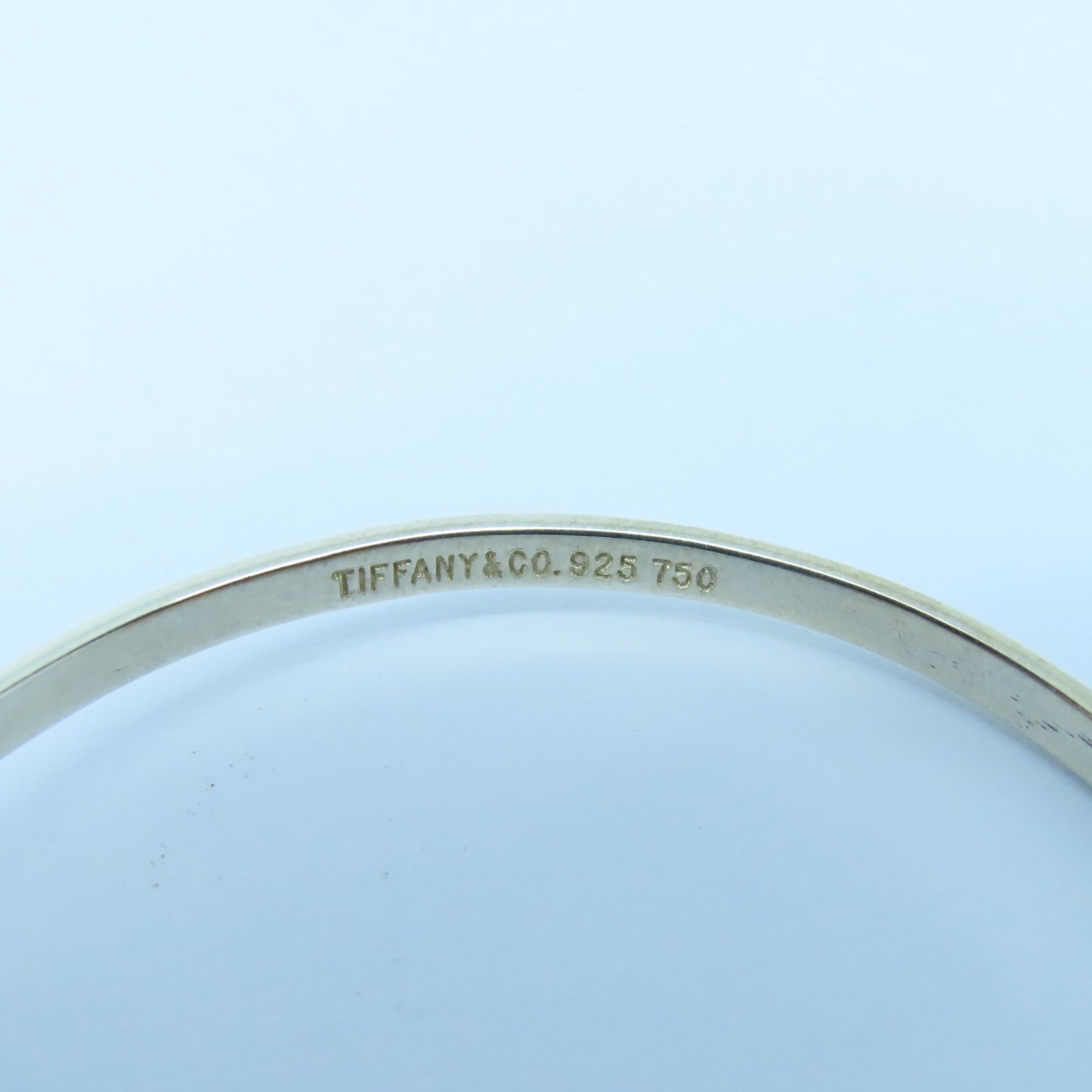 TIFFANY＆CO 925純銀/18K黃金Bangle手鐲銀色/金色