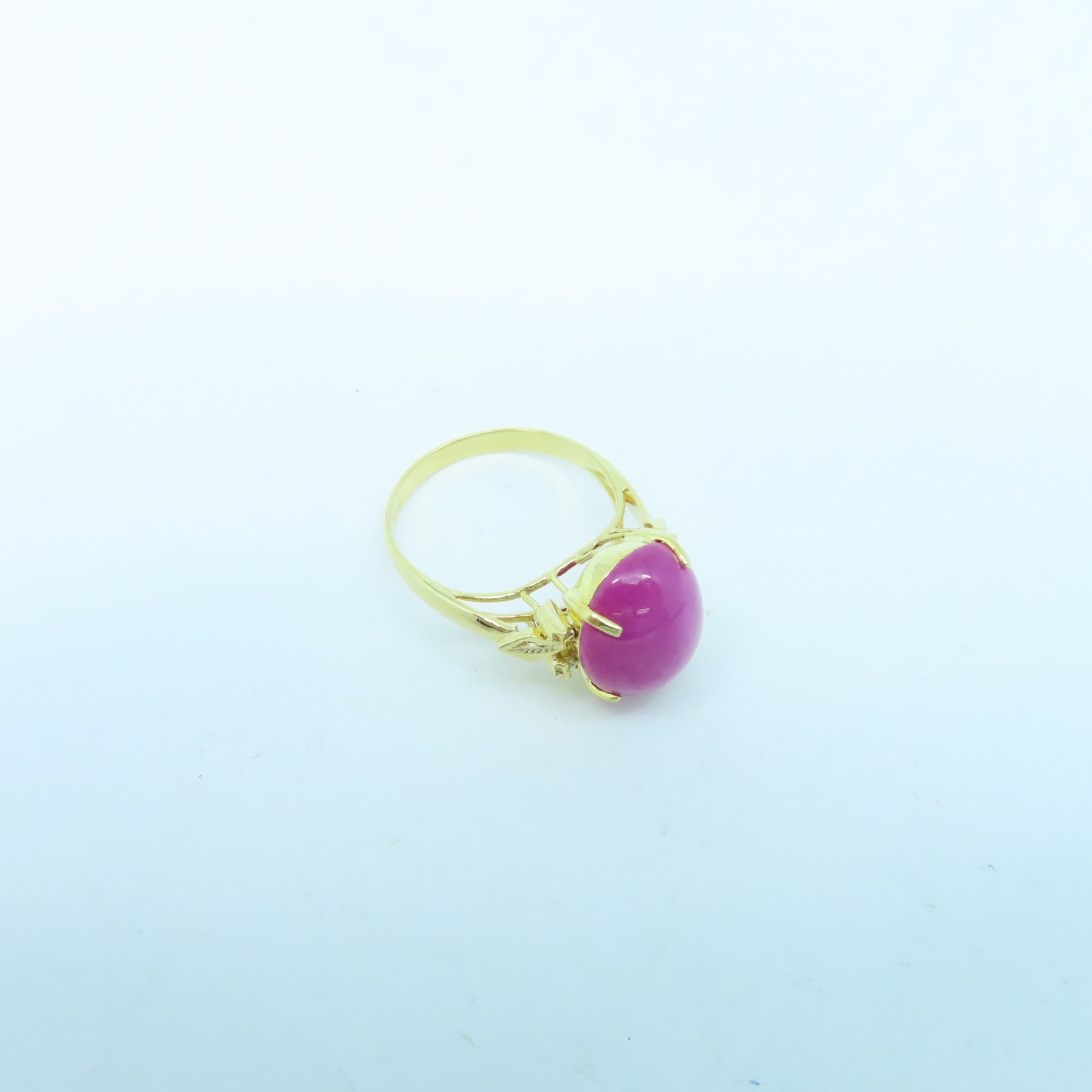 JEWELRY 18K Gold Star Ruby 3.6g Ring US#6