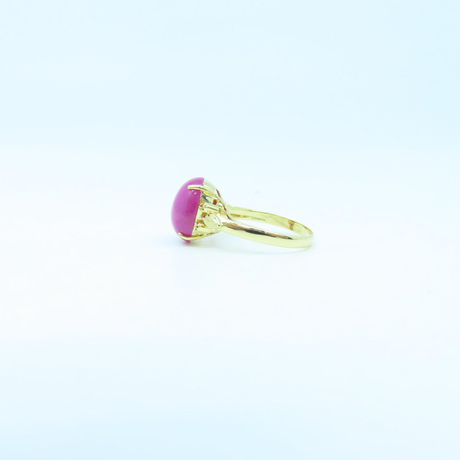 JEWELRY 18K Gold Star Ruby 3.6g Ring US#6