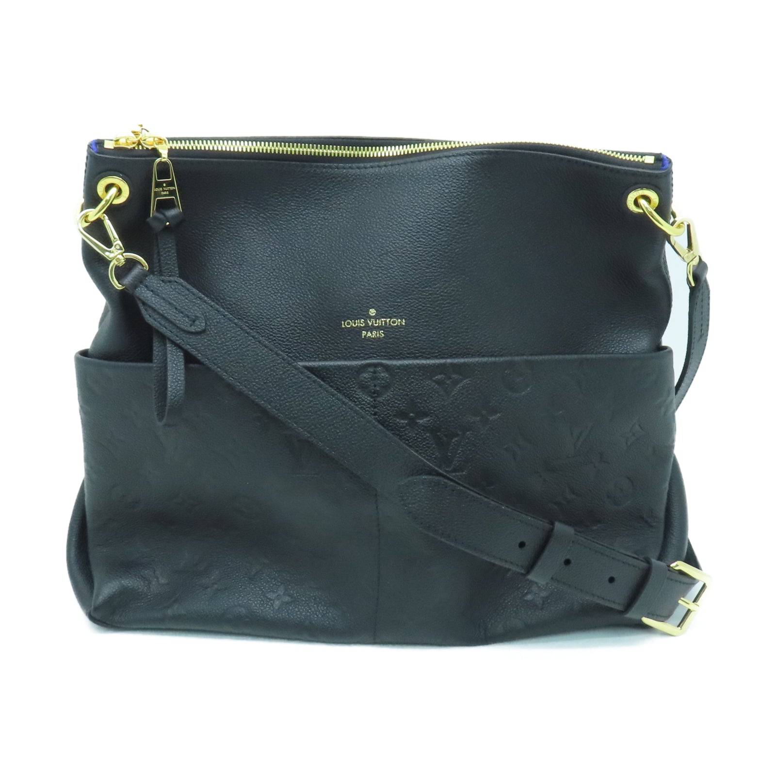 LOUIS VUITTON 压纹皮革Maida Hobo金扣手挽肩背两用袋黑色