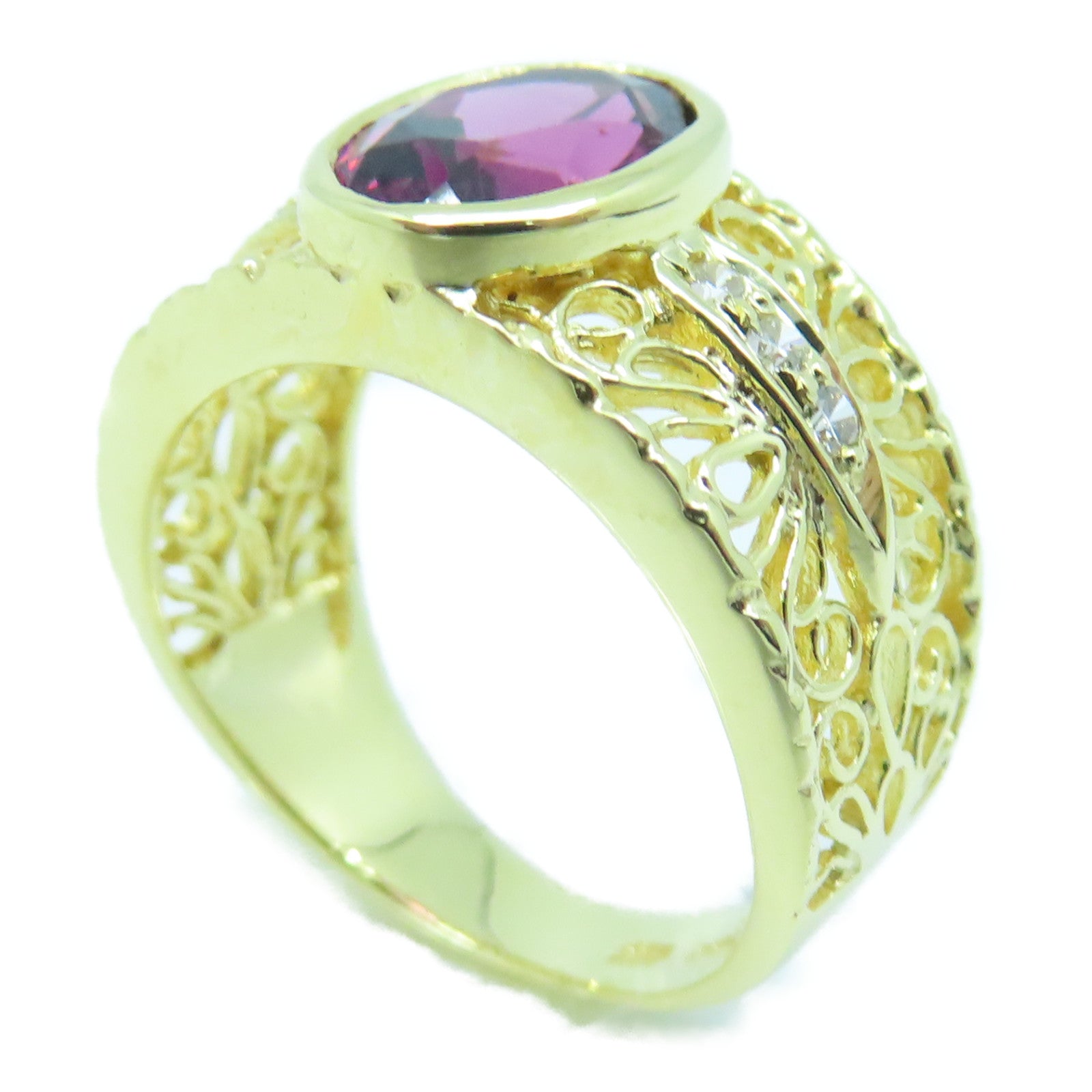 JEWELRY 18K Gold Color Stone 5.4g Ring US#5.5