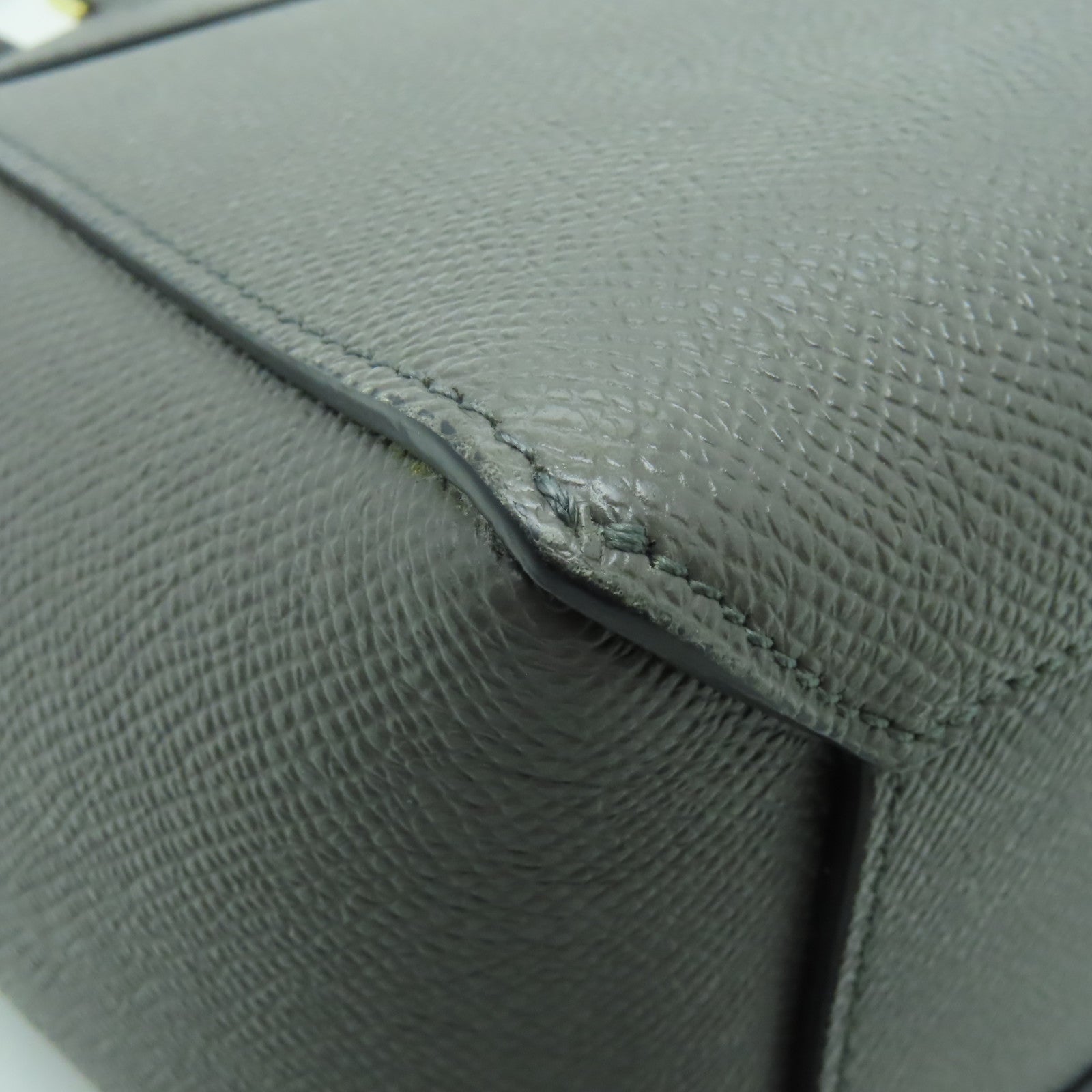 CELINE 牛皮皮革Pico Belt Bag金扣手挽肩背兩用袋灰色