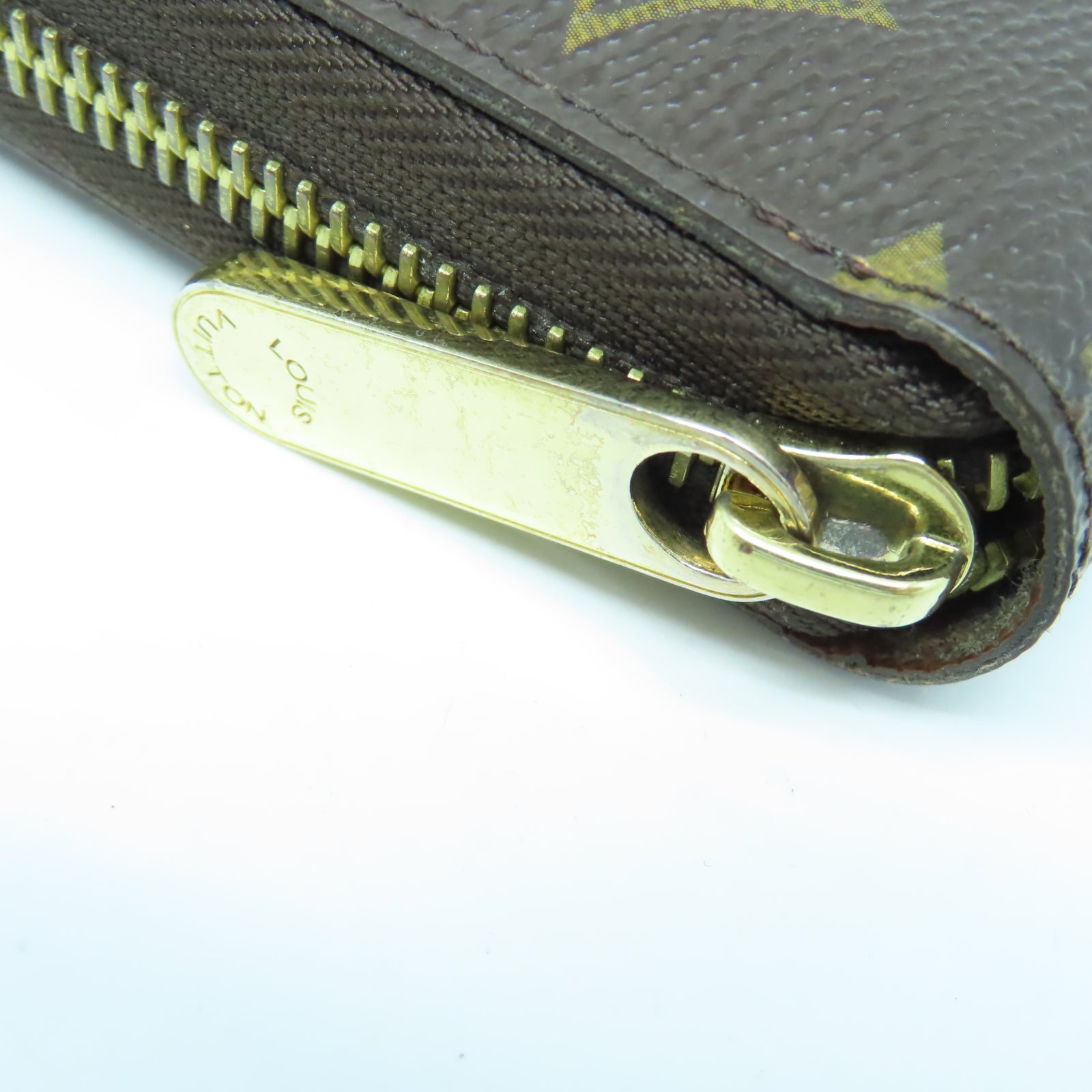 LOUIS VUITTON Monogram Zipper Long Wallet金扣長錢包棕色