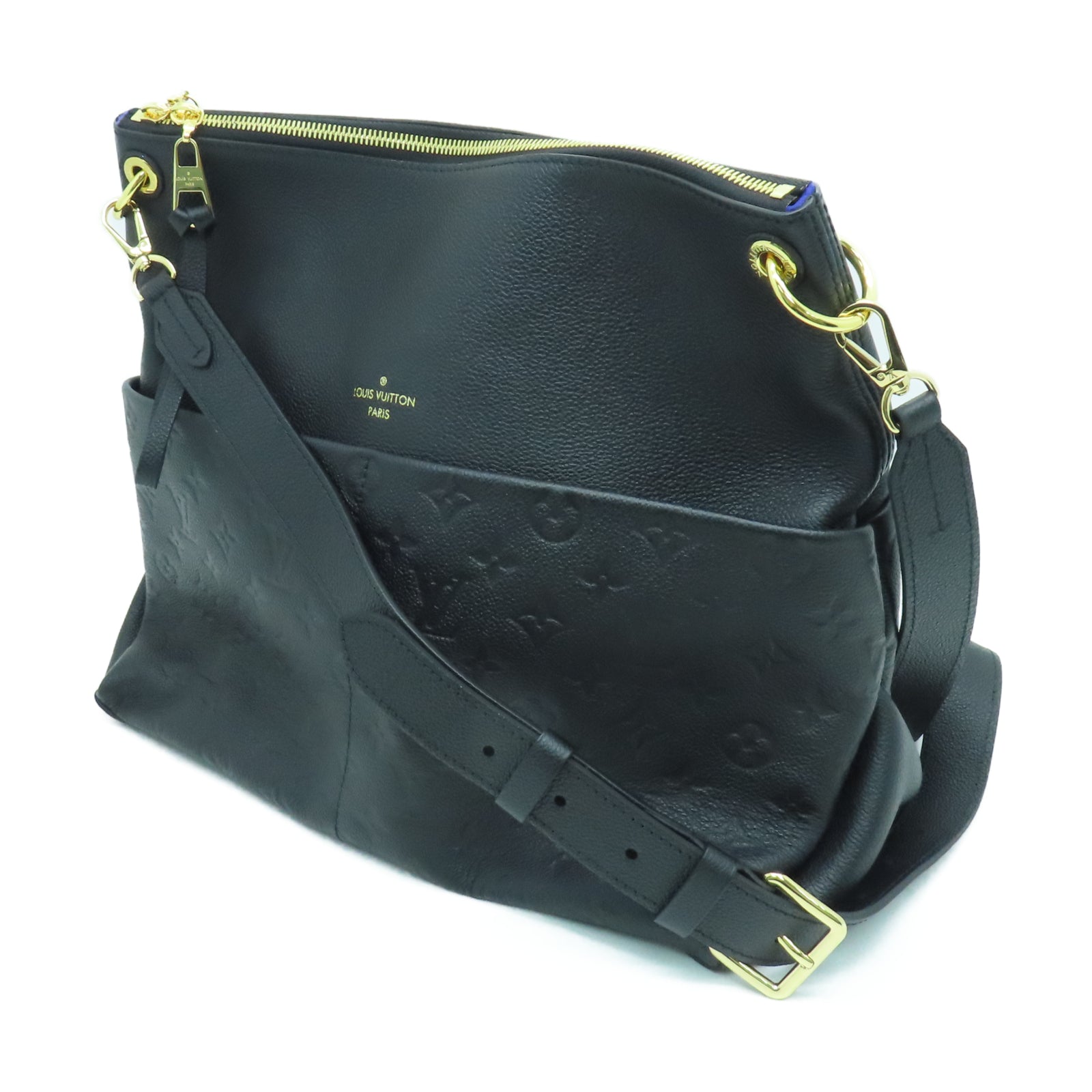 LOUIS VUITTON 压纹皮革Maida Hobo金扣手挽肩背两用袋黑色
