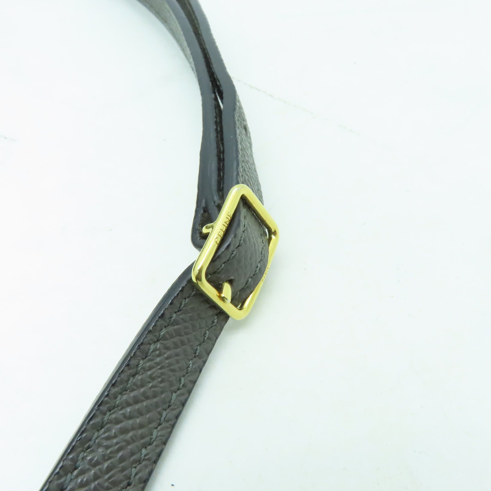 CELINE 牛皮皮革Pico Belt Bag金扣手挽肩背兩用袋灰色