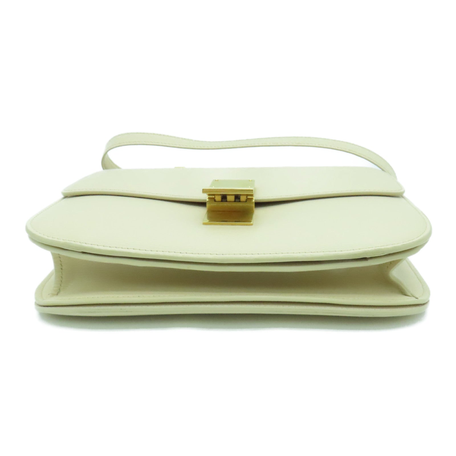 CELINE 牛皮皮革Classic Bag金扣肩背袋米色