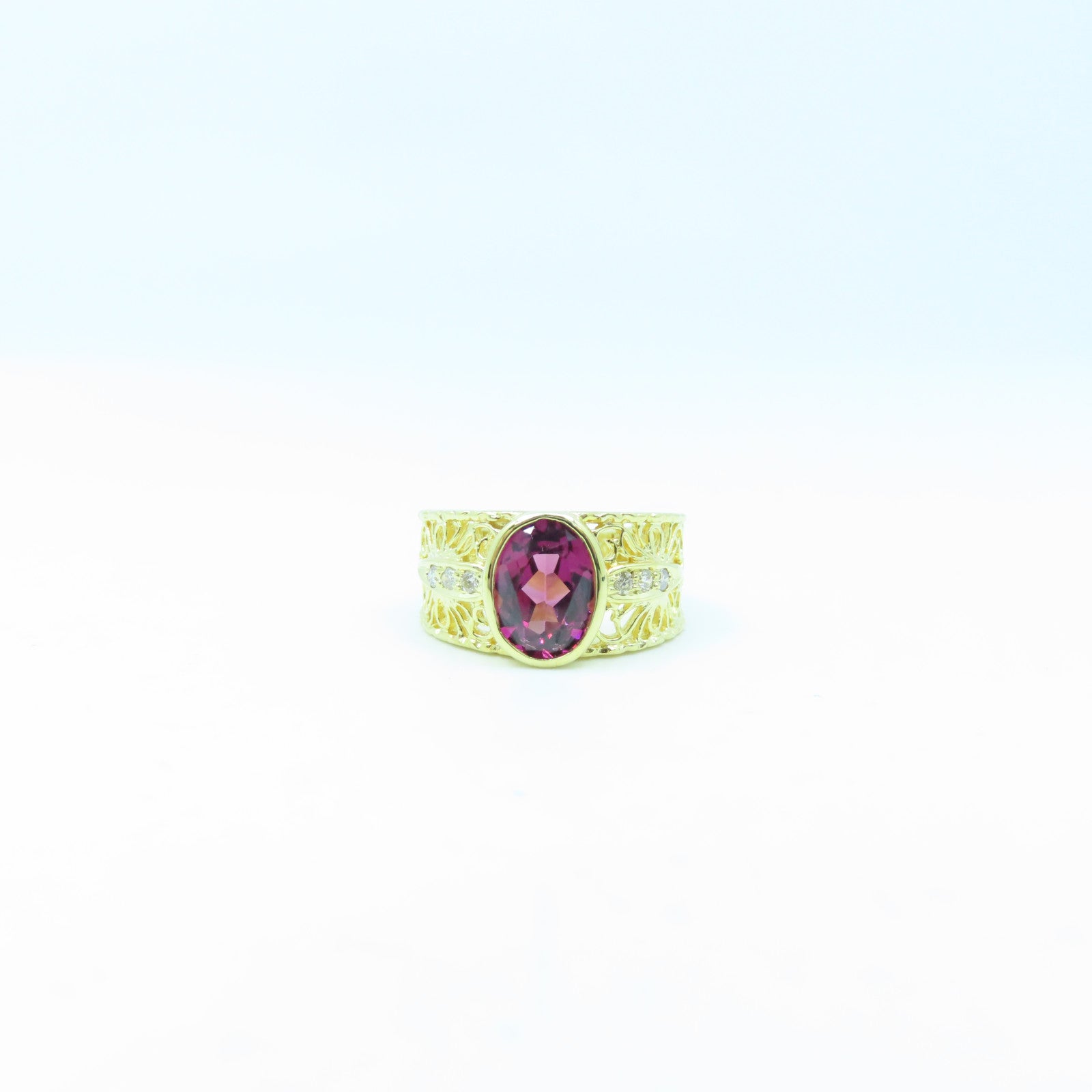 JEWELRY 18K Gold Color Stone 5.4g Ring US#5.5