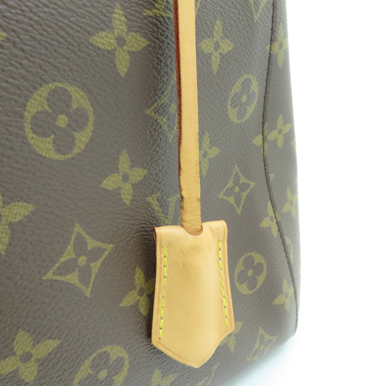 LOUIS VUITTON Monogram Montaigne MM gold buckle handle shoulder bag brown