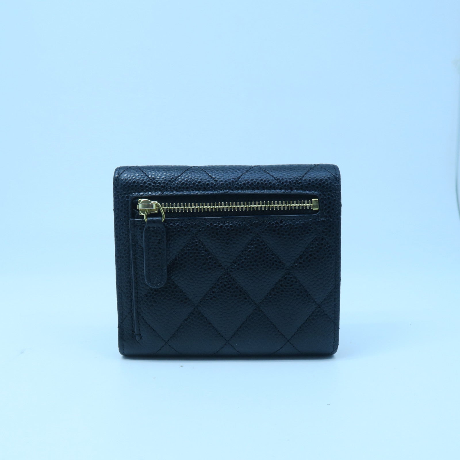 CHANEL 菱格牛皮皮革Wallet钱包黑色