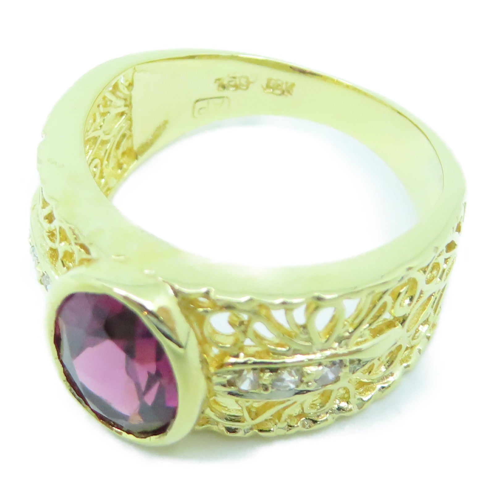 JEWELRY 18K Gold Color Stone 5.4g Ring US#5.5