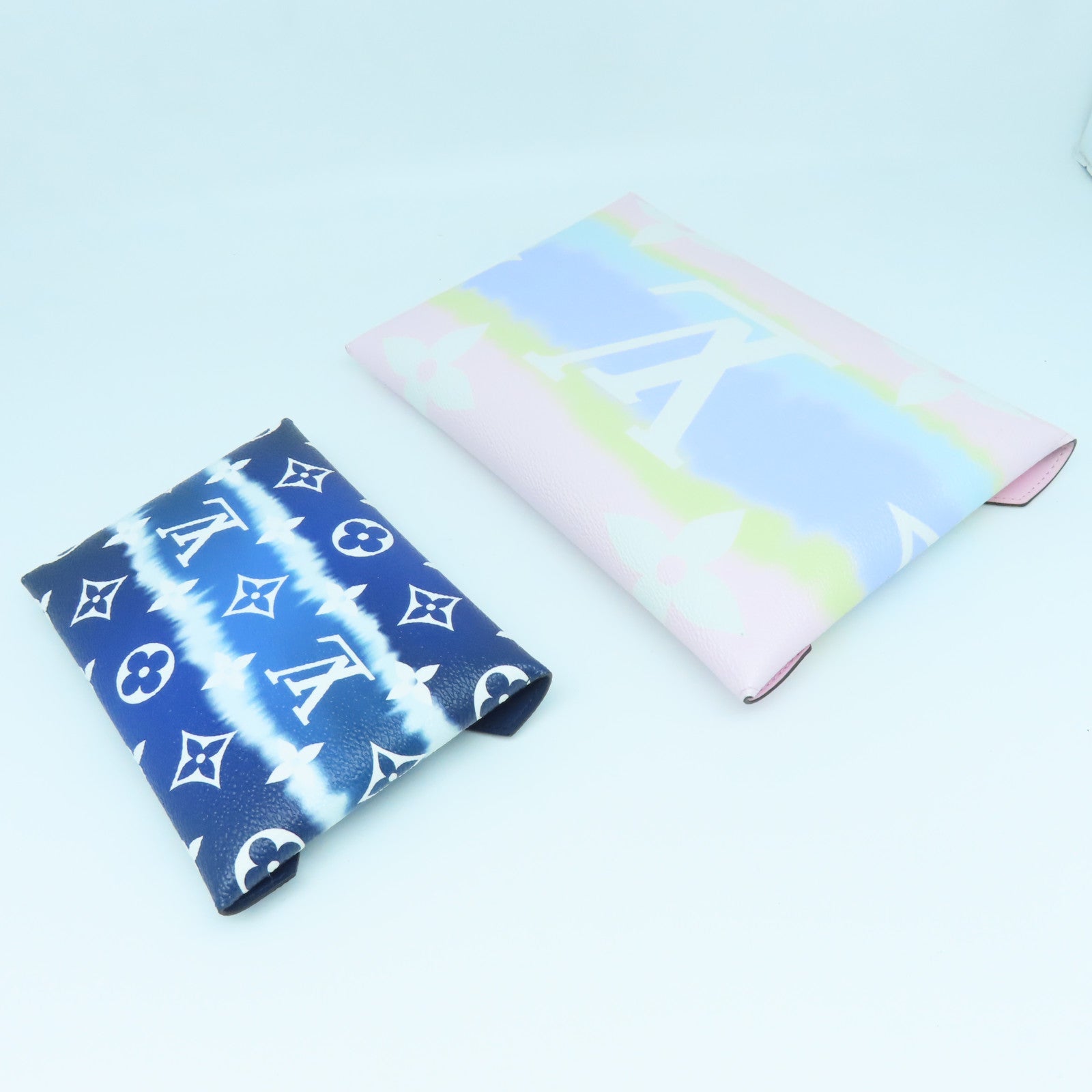LOUIS VUITTON Monogram Kirigami Pochette Silver Buckle Clutch Color/Blue