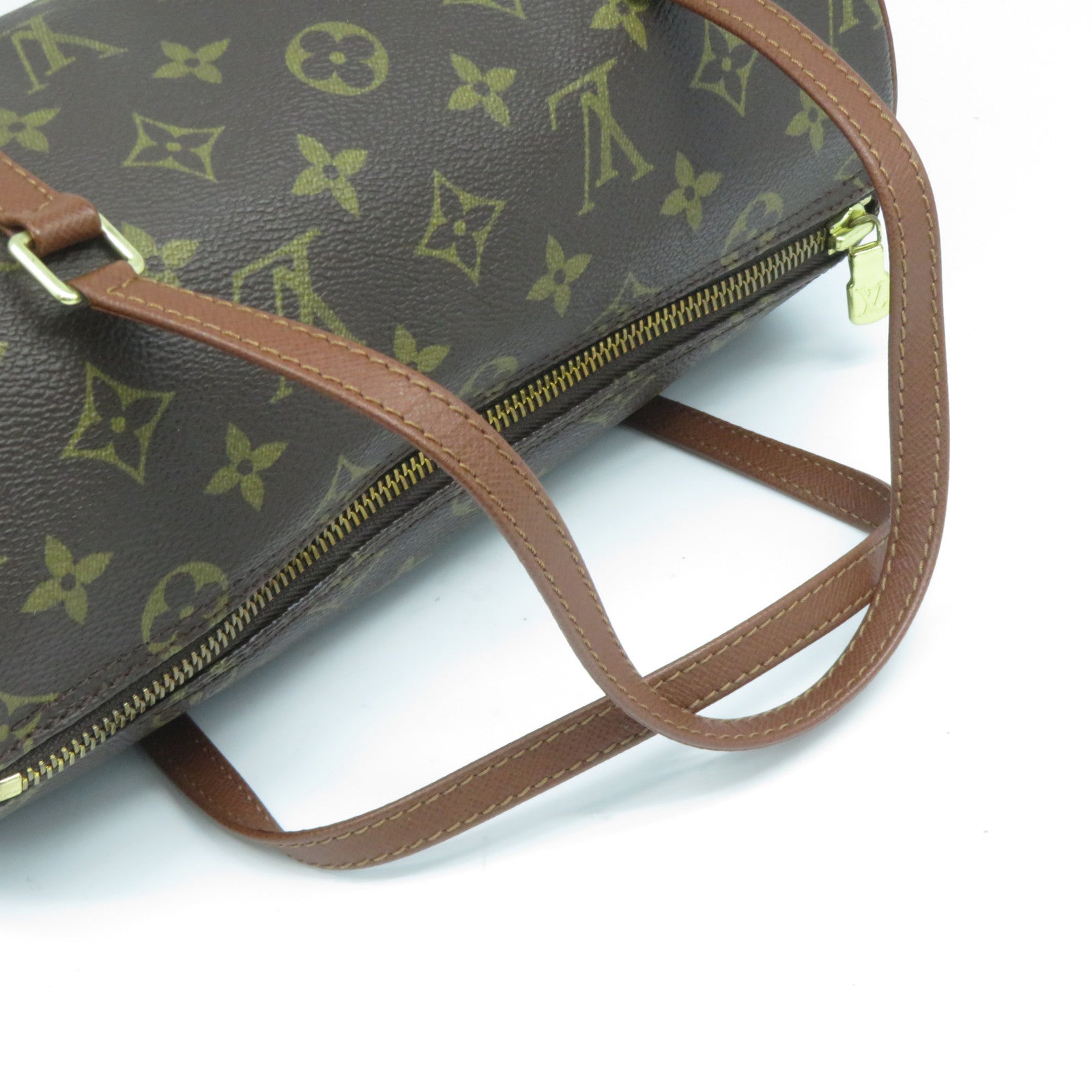 LOUIS VUITTON Monogram Papillon(old model)金扣手挽袋啡色