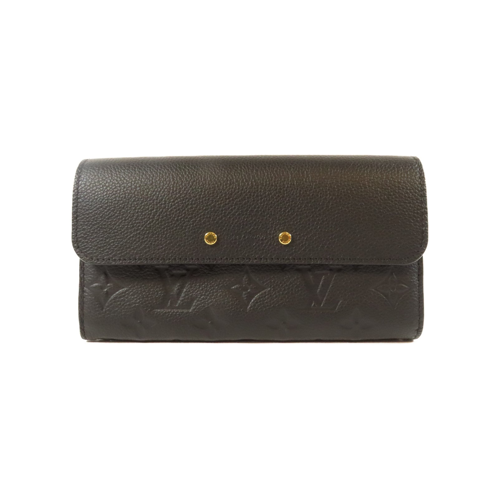 LOUIS VUITTON Monogram Empreinte Pont-Neuf Wallet金扣長錢包黑色