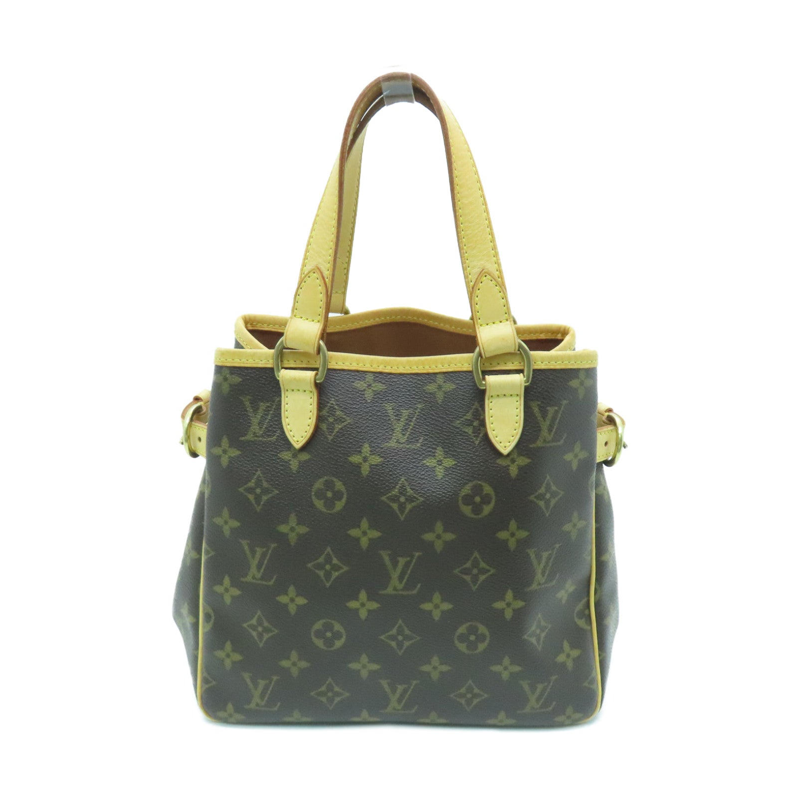 LOUIS VUITTON Monogram Batignolles Gold Buckle Handle Bag Brown