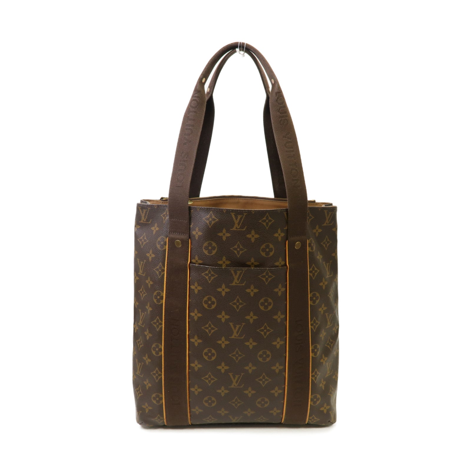 LOUIS VUITTON Monogram Beaubourg金扣手挽袋棕色