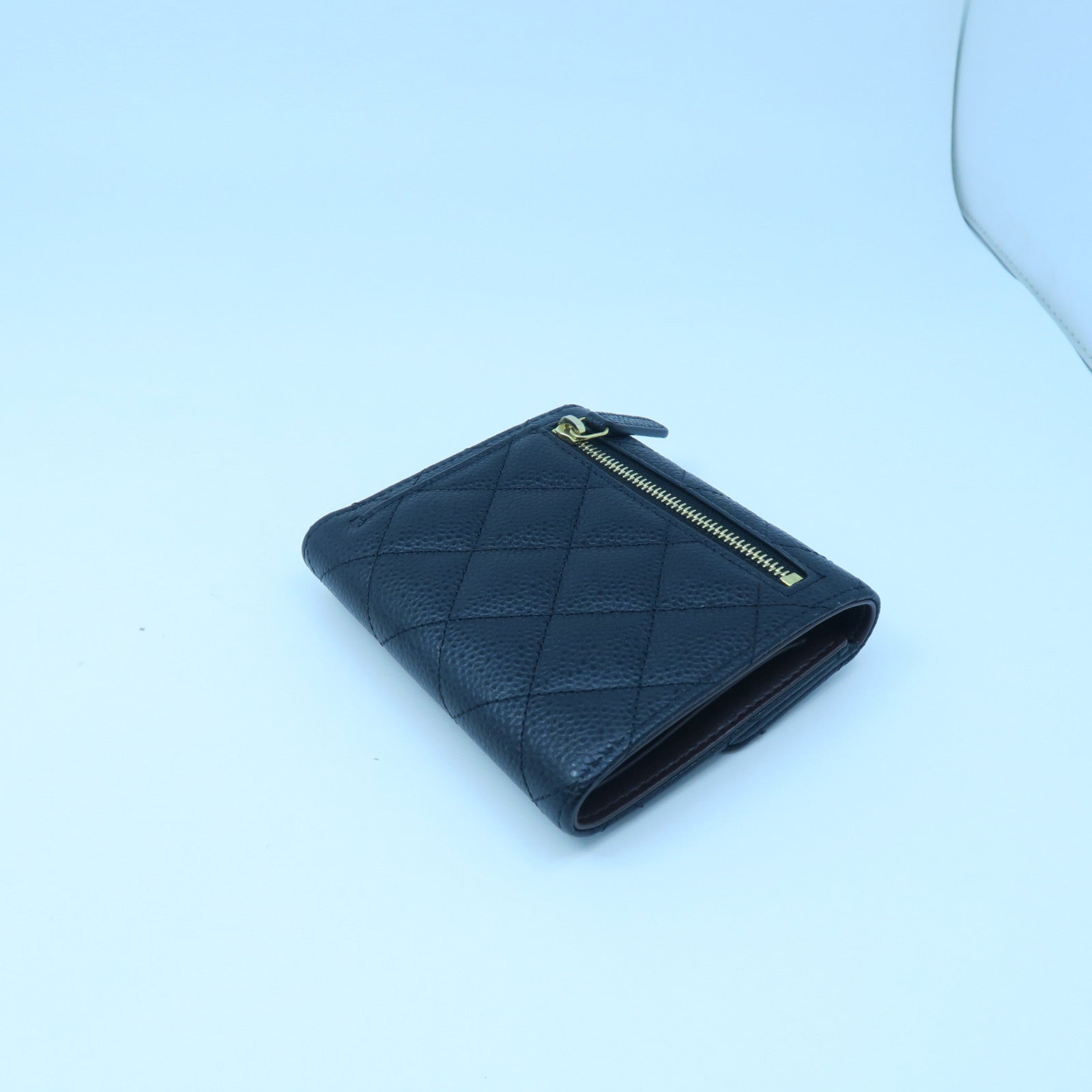 CHANEL 菱格牛皮皮革Wallet钱包黑色