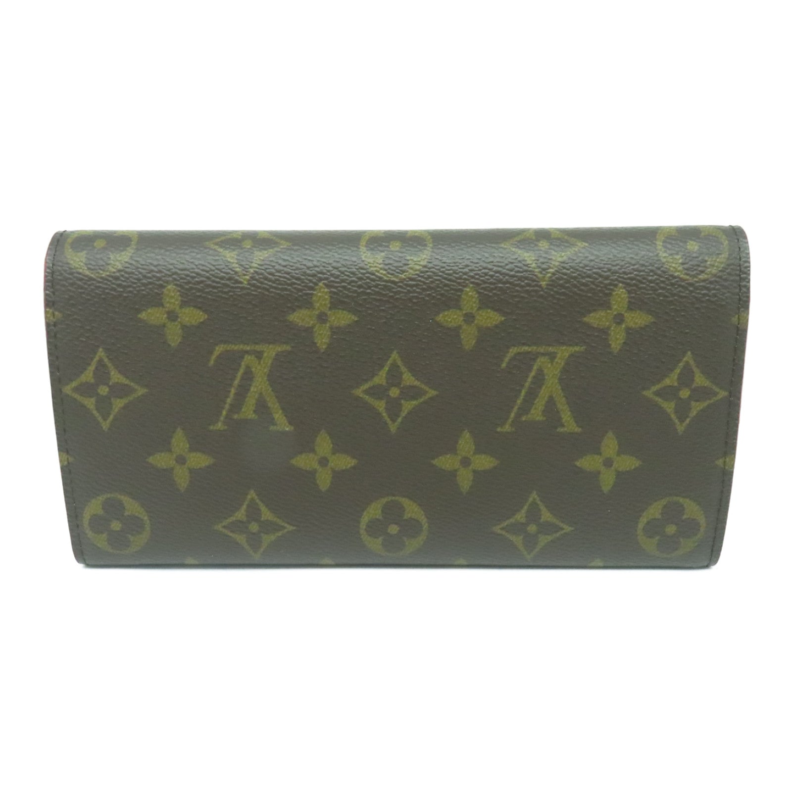 LOUIS VUITTON Monogaram Portefeuille Emilie金扣長錢包啡色/紅色