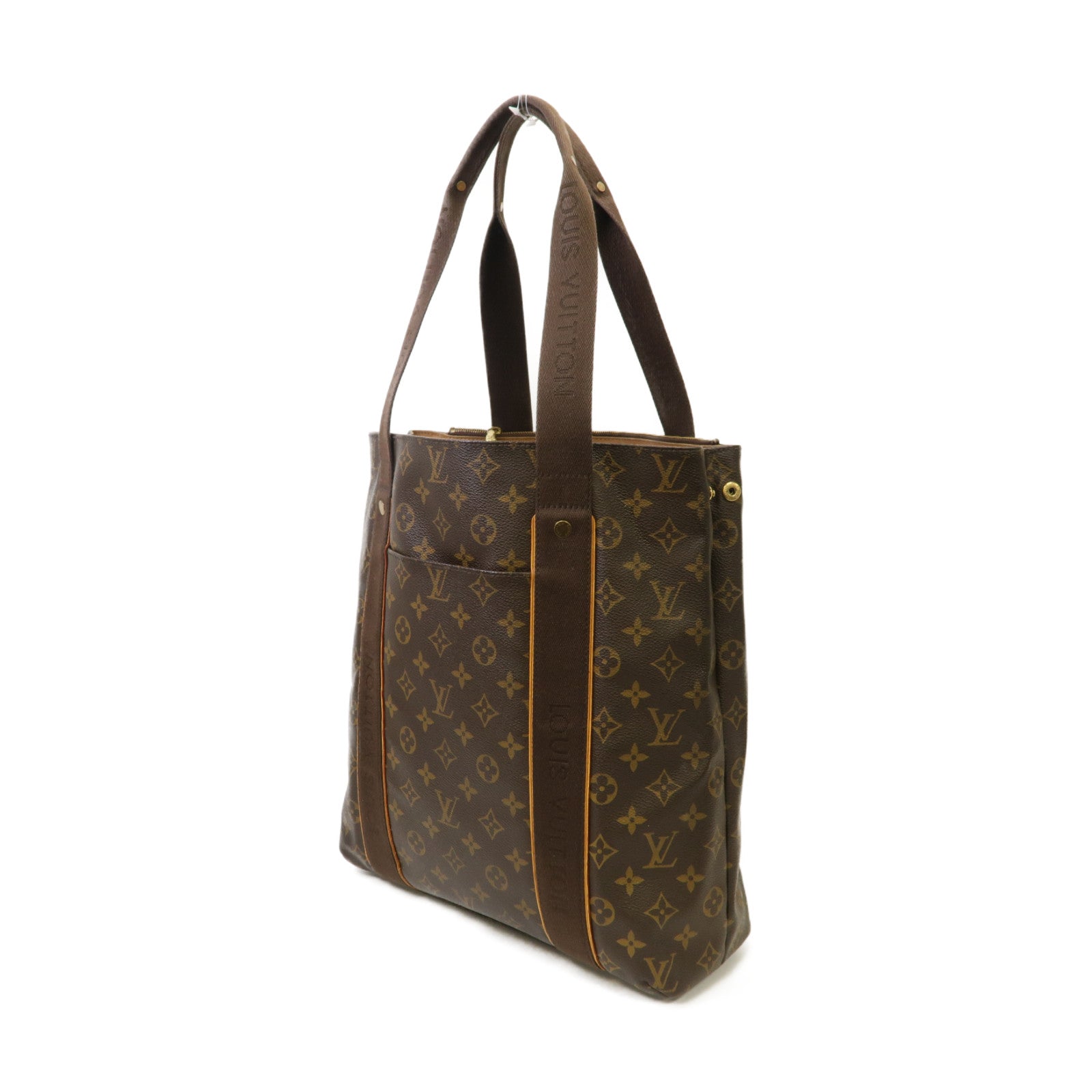 LOUIS VUITTON Monogram Beaubourg金扣手挽袋棕色