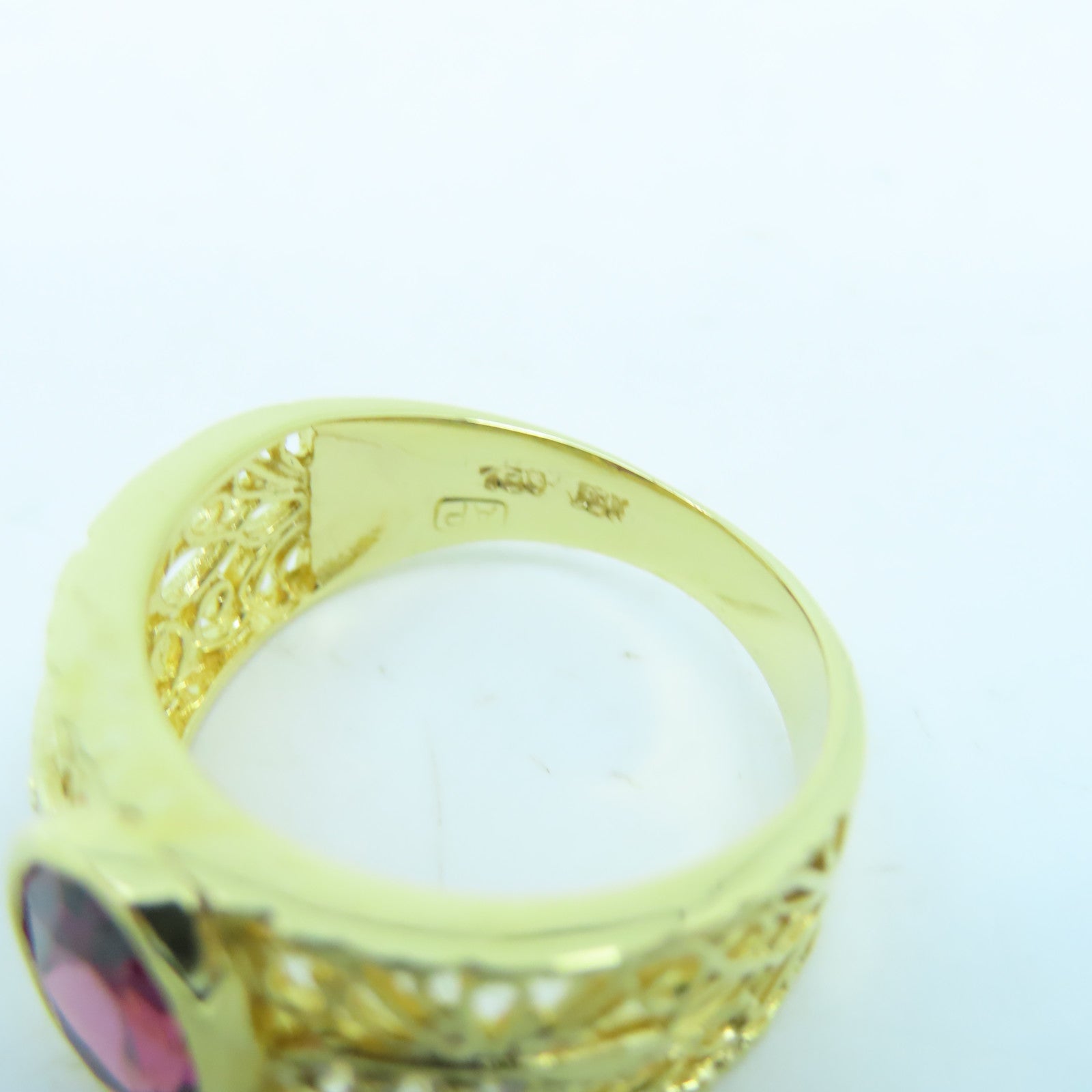JEWELRY 18K Gold Color Stone 5.4g Ring US#5.5
