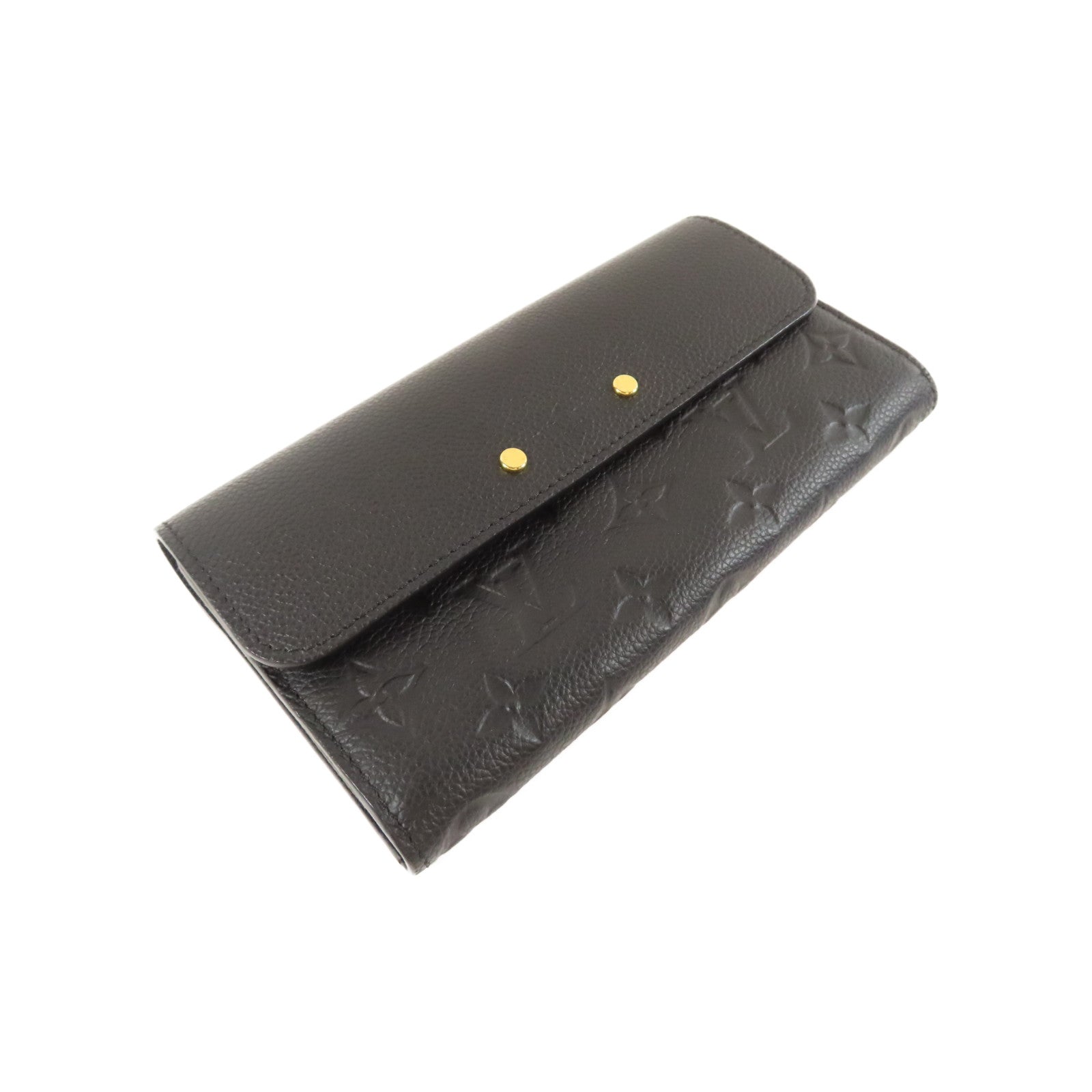 LOUIS VUITTON Monogram Empreinte Pont-Neuf Wallet金扣長錢包黑色