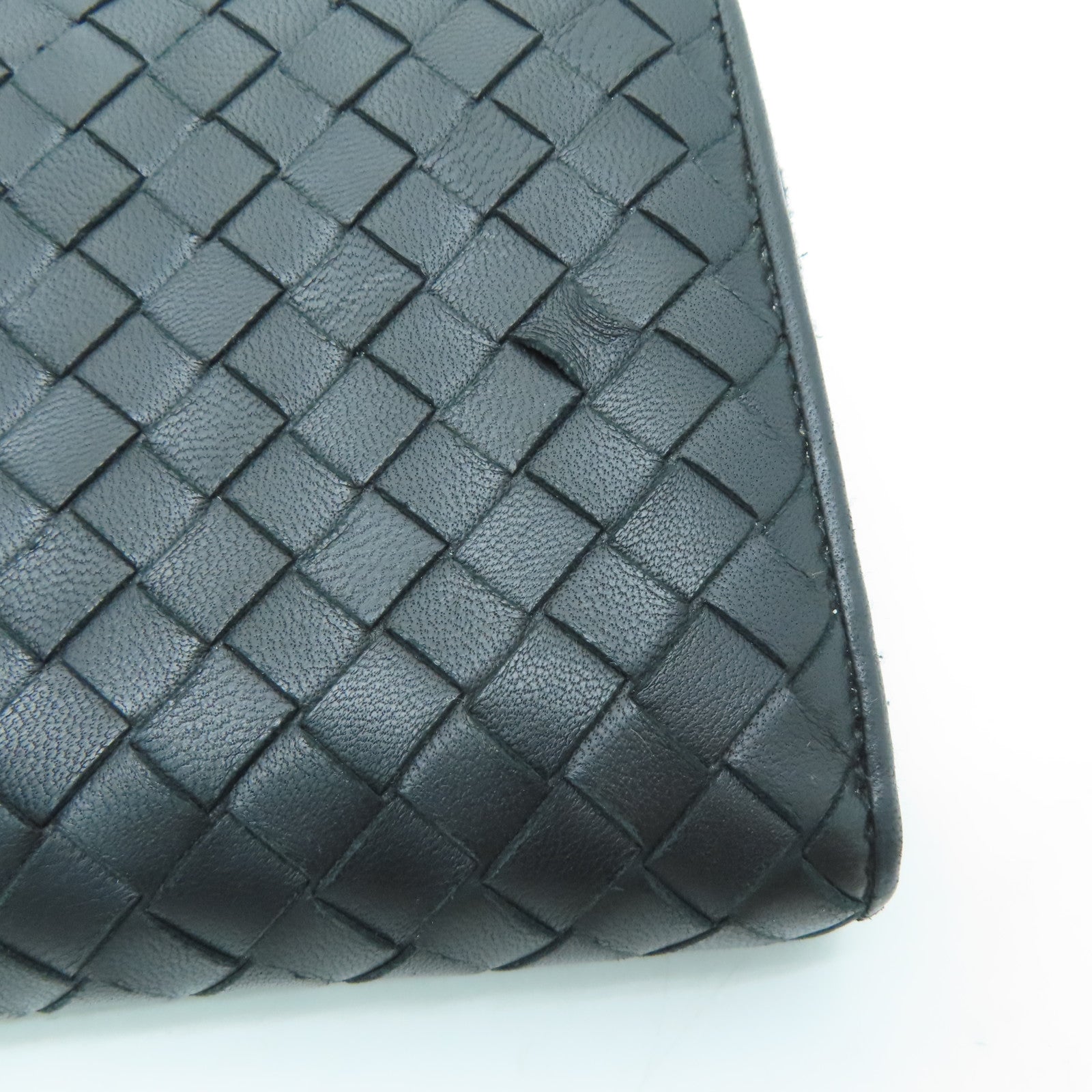 BOTTEGA VENETA 【激減優惠】牛皮皮革Long Wallet長錢包黑色