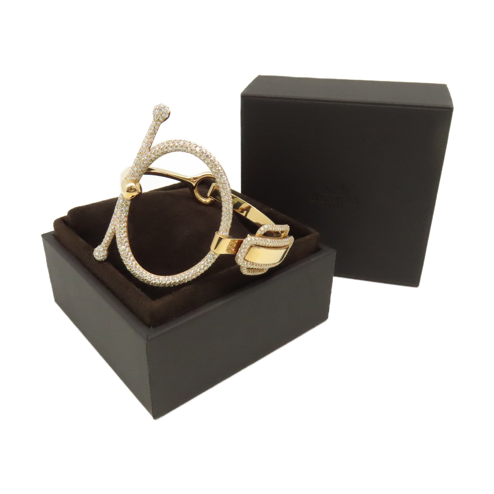 HERMES 18K玫瑰金Diamond Bangle 7.34ct鑽石手鐲