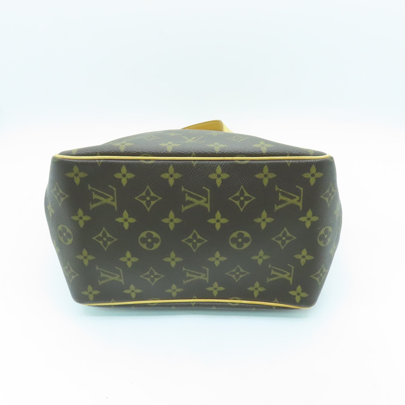 LOUIS VUITTON Monogram Batignolles Gold Buckle Handle Bag Brown