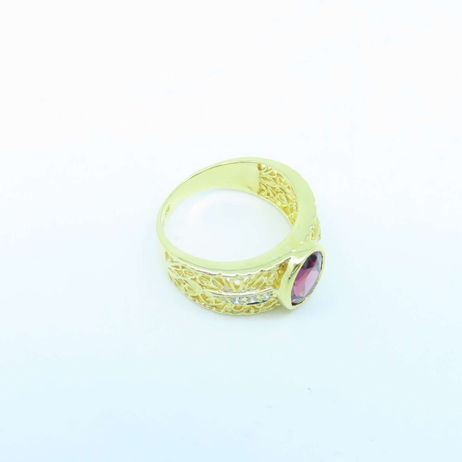 JEWELRY 18K Gold Color Stone 5.4g Ring US#5.5