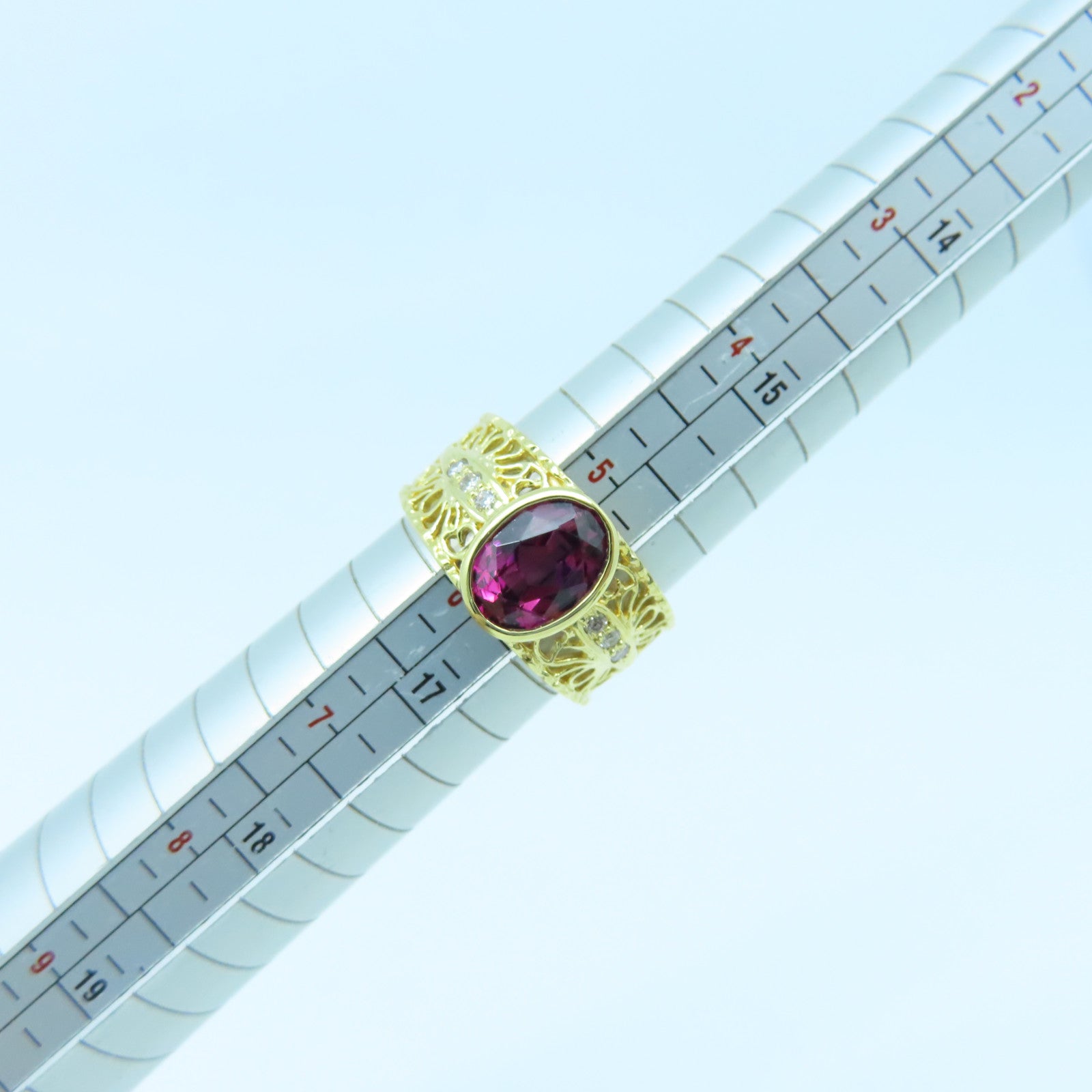 JEWELRY 18K Gold Color Stone 5.4g Ring US#5.5
