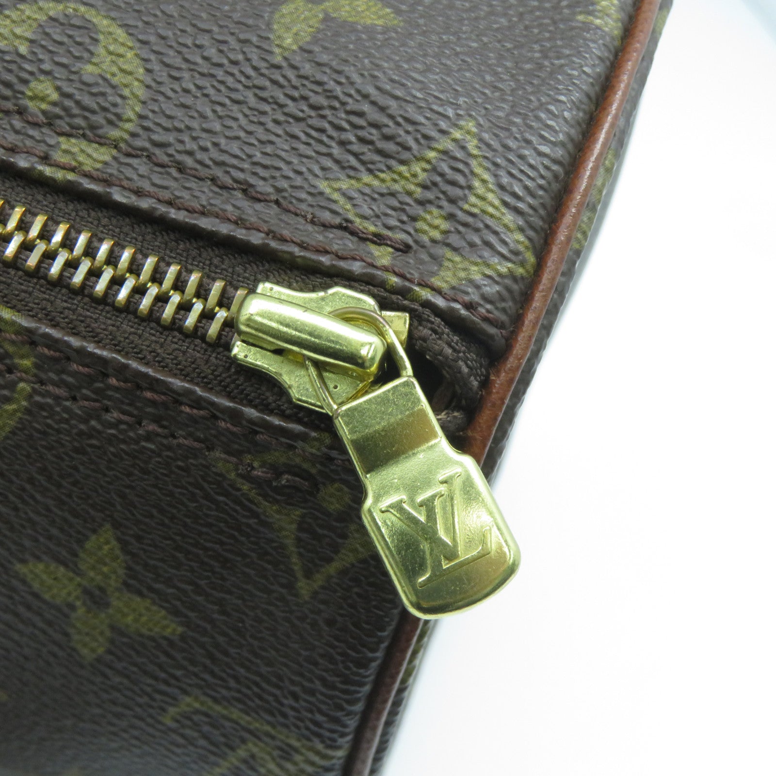 LOUIS VUITTON Monogram Papillon(old model)金扣手挽袋啡色