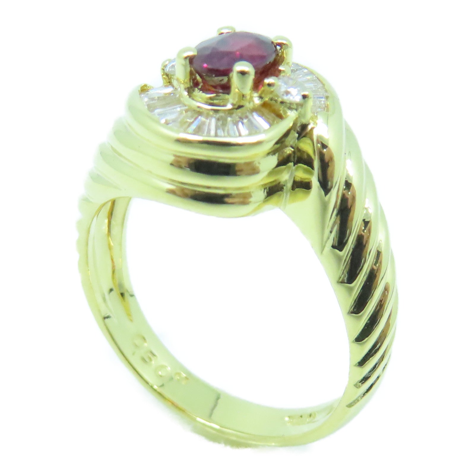 JEWELRY 18K Gold Ruby 5.8g 0.5ct Ruby Ring US#6.5