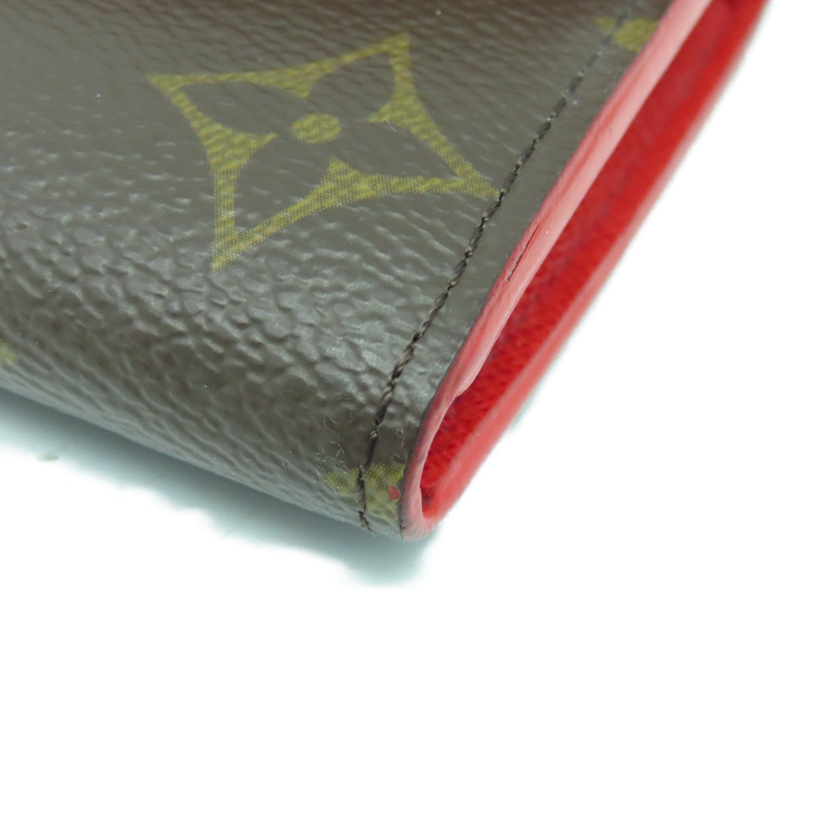 LOUIS VUITTON Monogaram Portefeuille Emilie金扣長錢包啡色/紅色