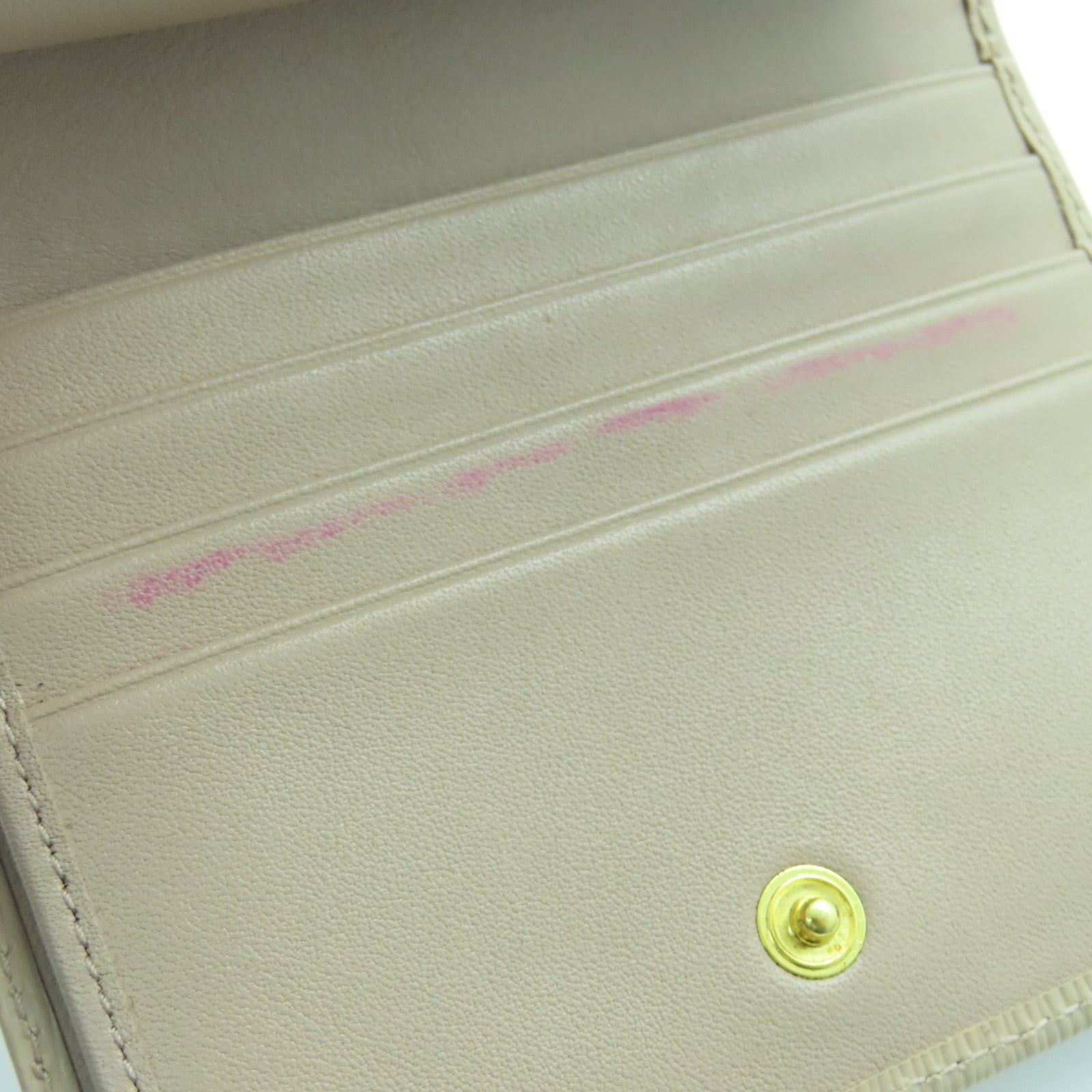 PRADA 牛皮皮革Key case 6金扣钱包米色